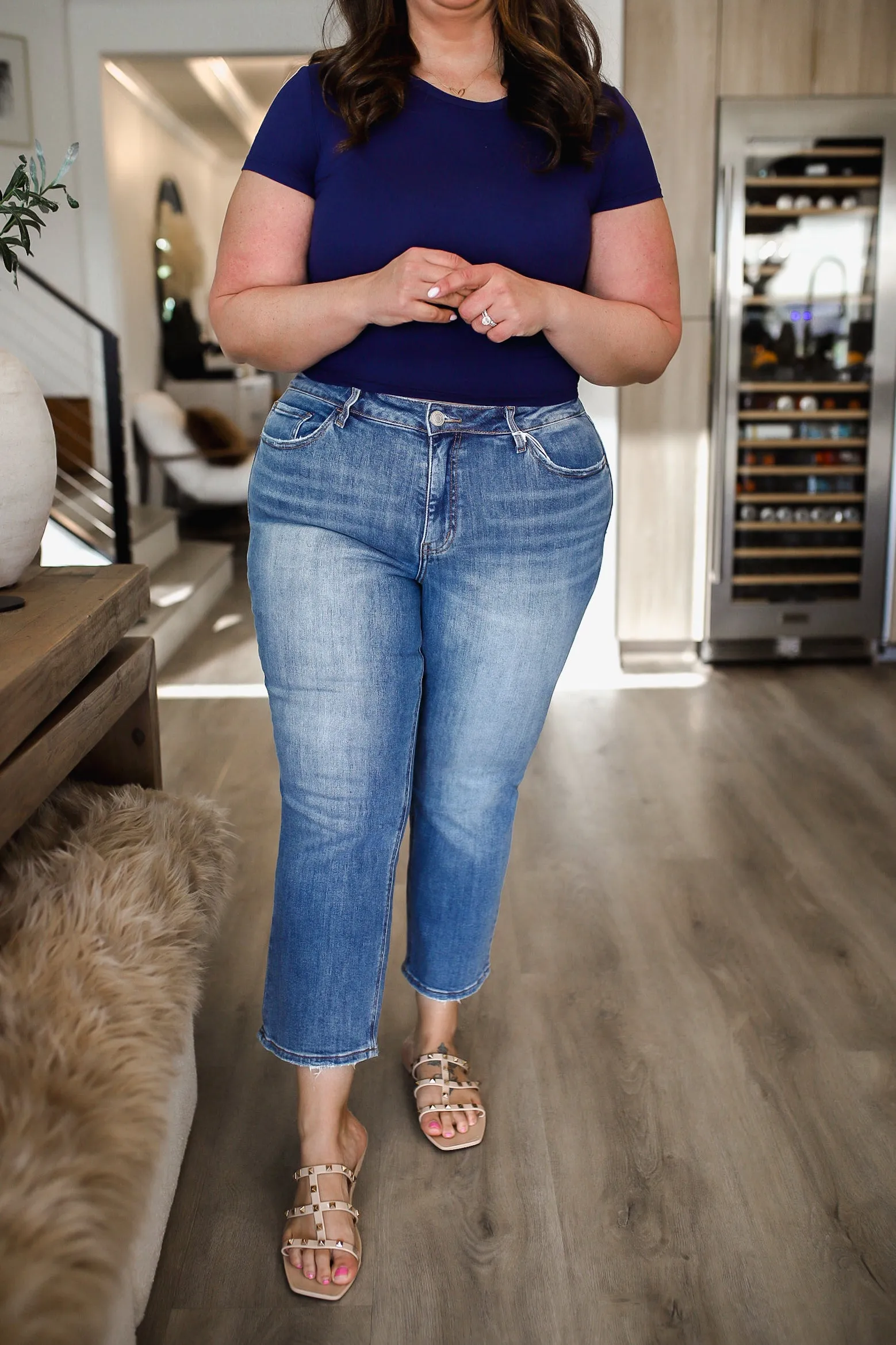 Effortless Mid Rise Straight Jeans Plus/Reg