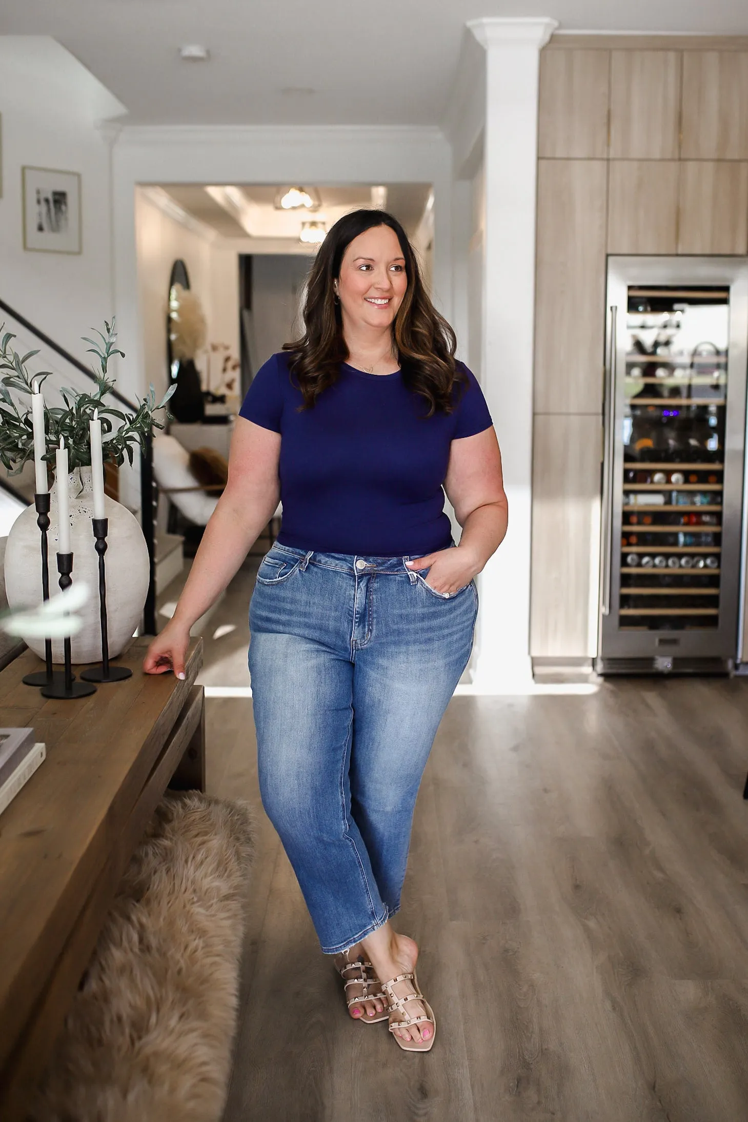 Effortless Mid Rise Straight Jeans Plus/Reg