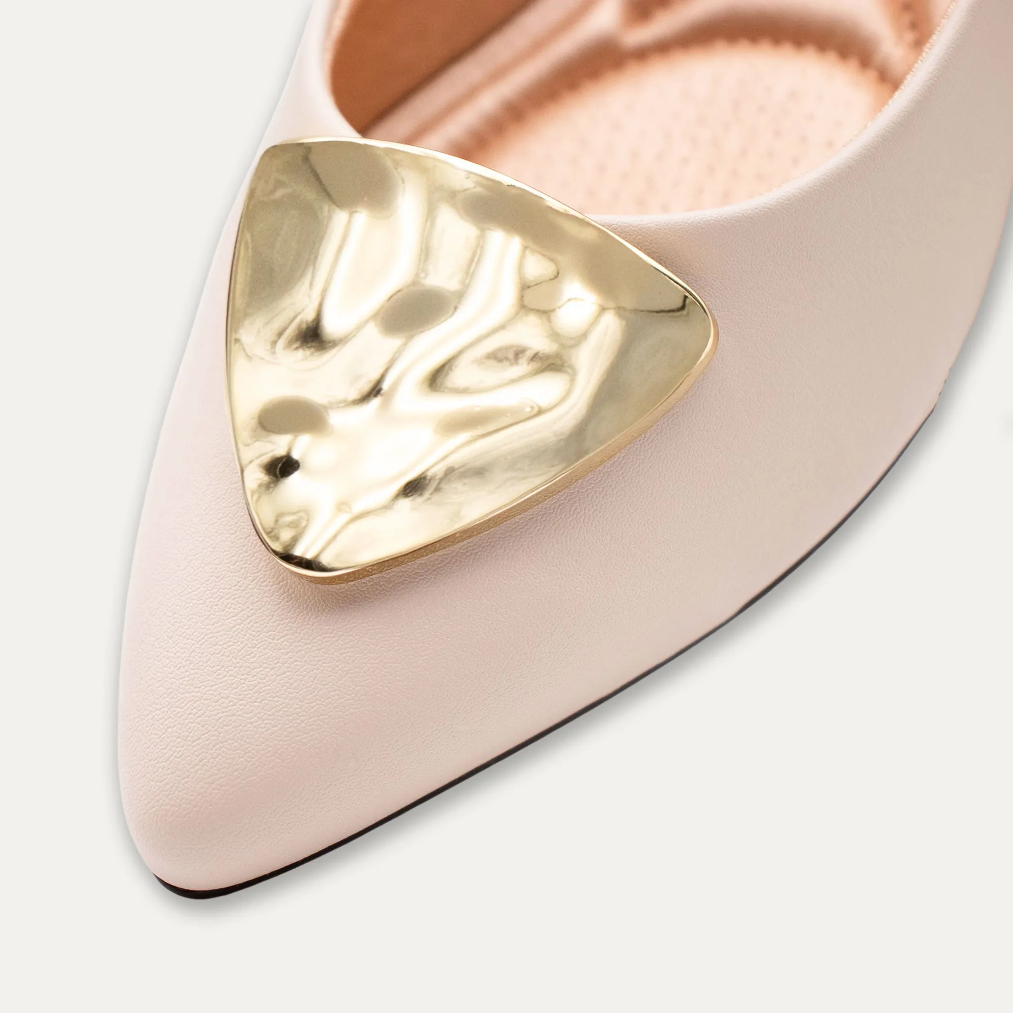 Elena Off White Pointed Toe Flats