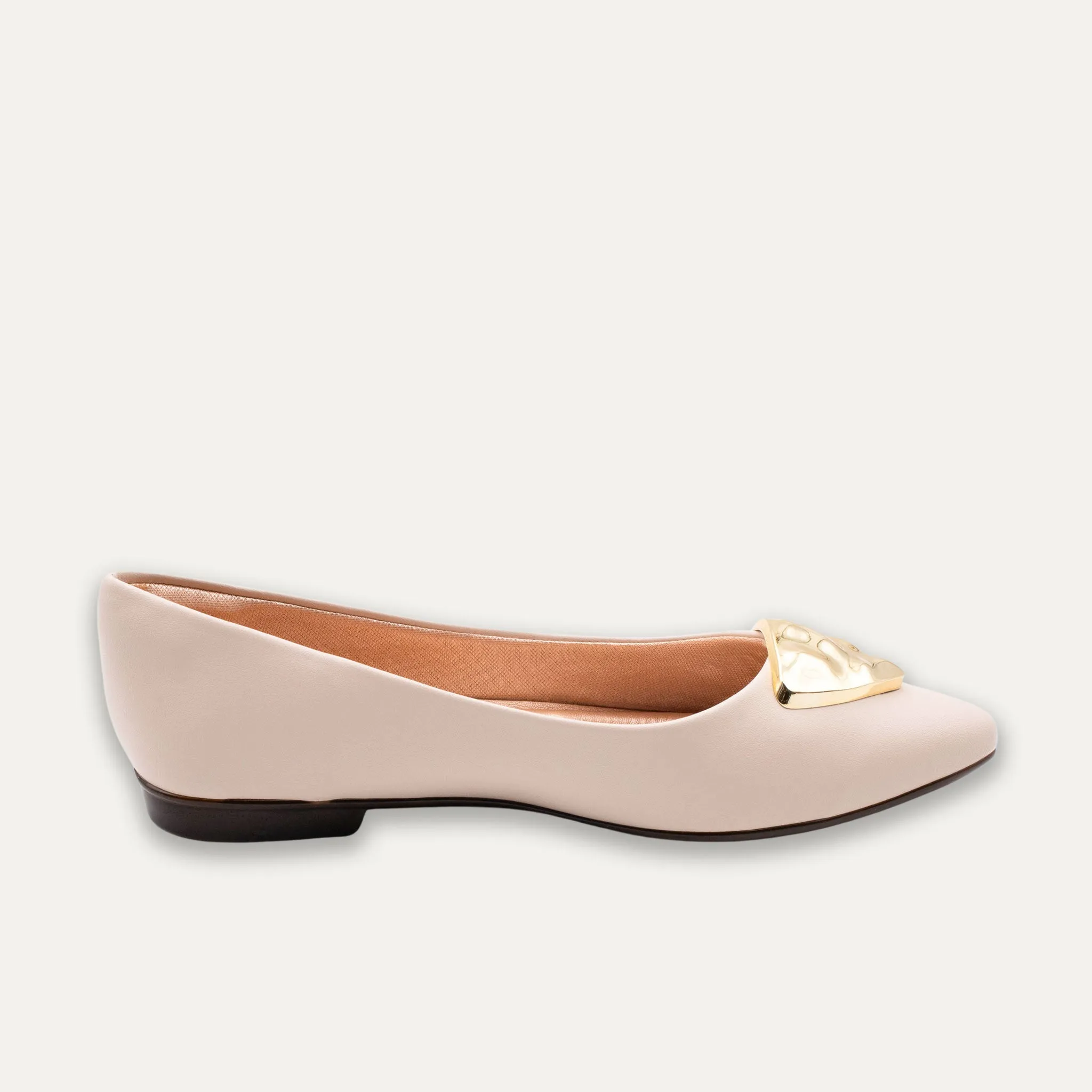 Elena Off White Pointed Toe Flats