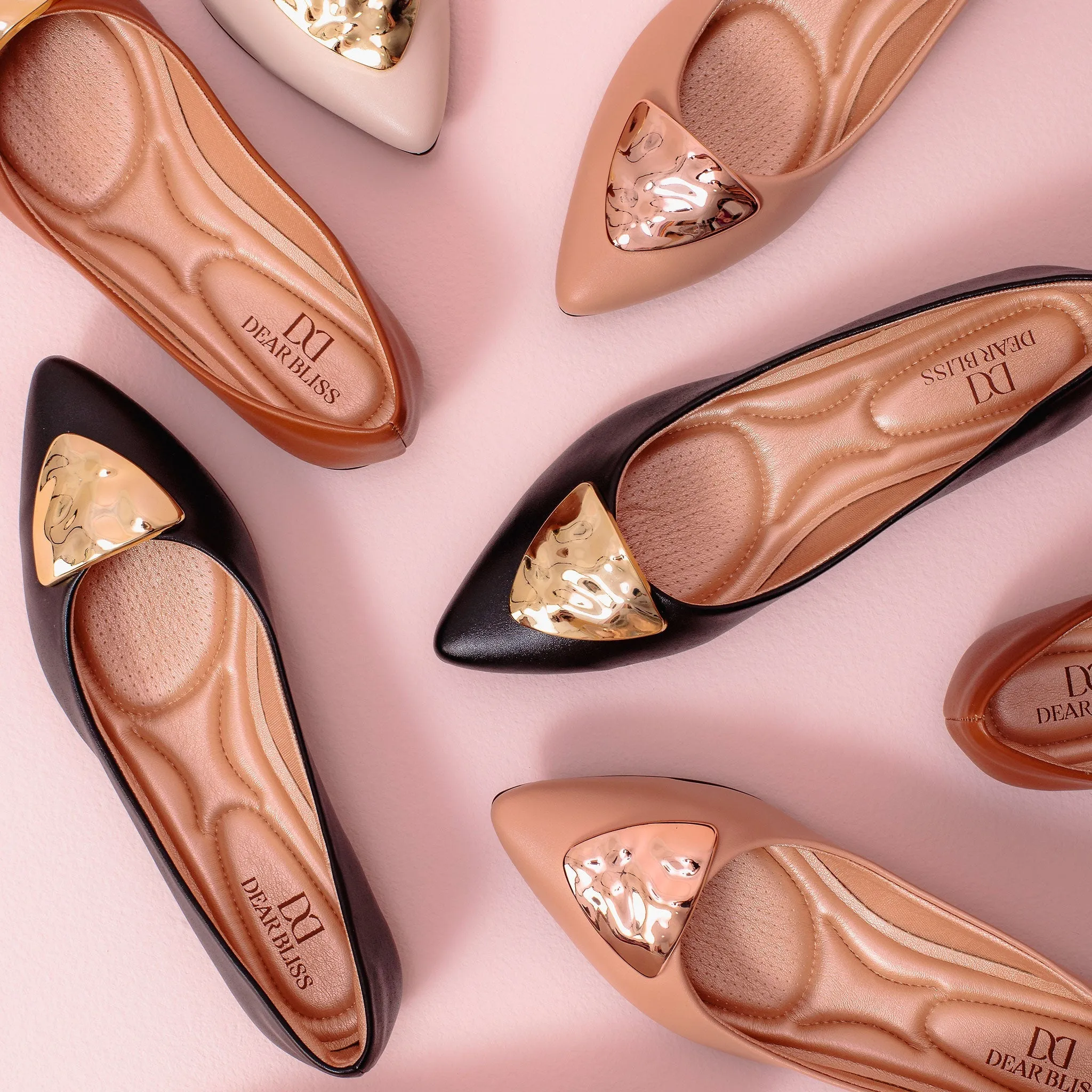 Elena Off White Pointed Toe Flats
