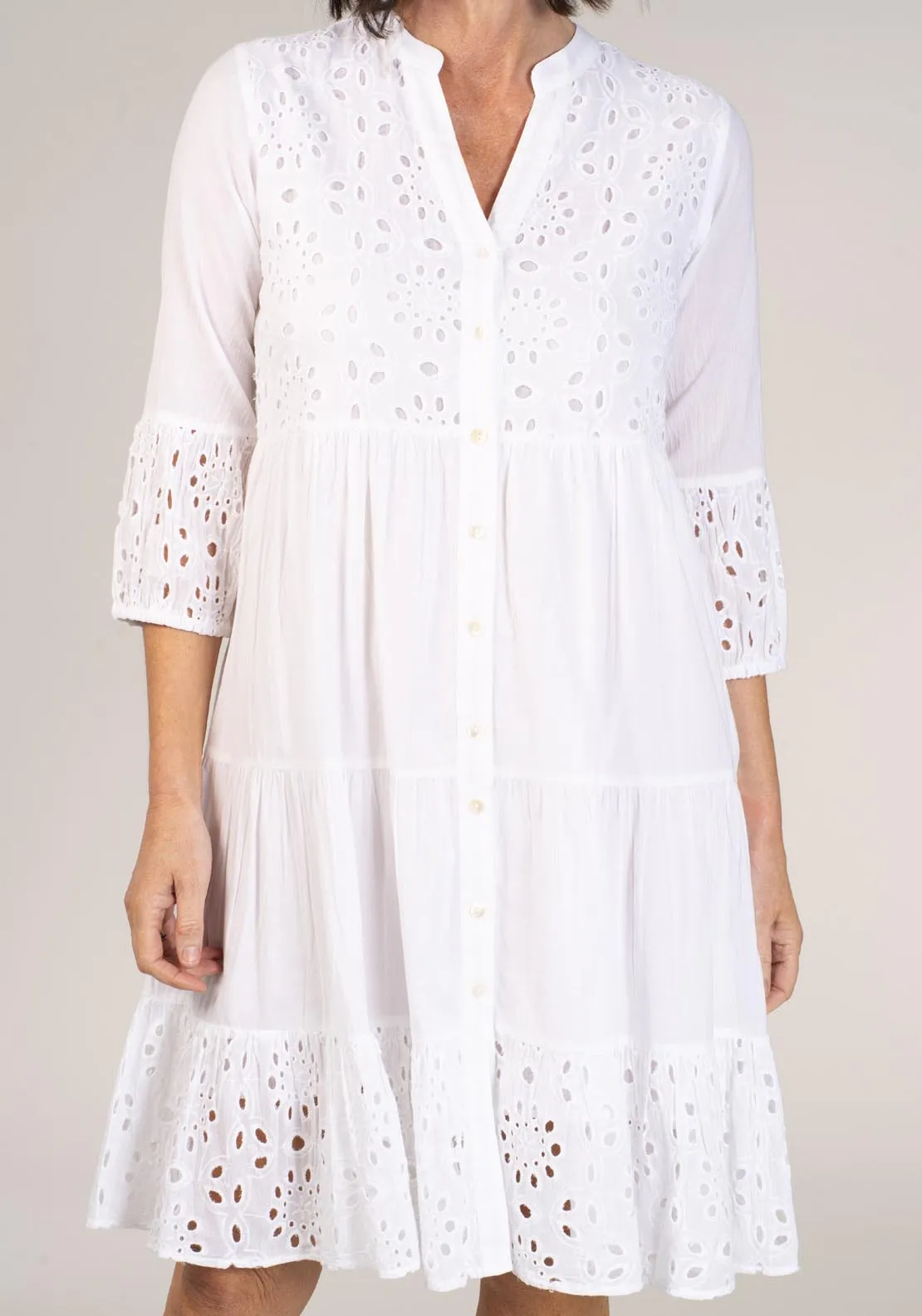 Embroidery Anglaise Dress - White