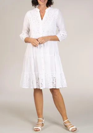 Embroidery Anglaise Dress - White