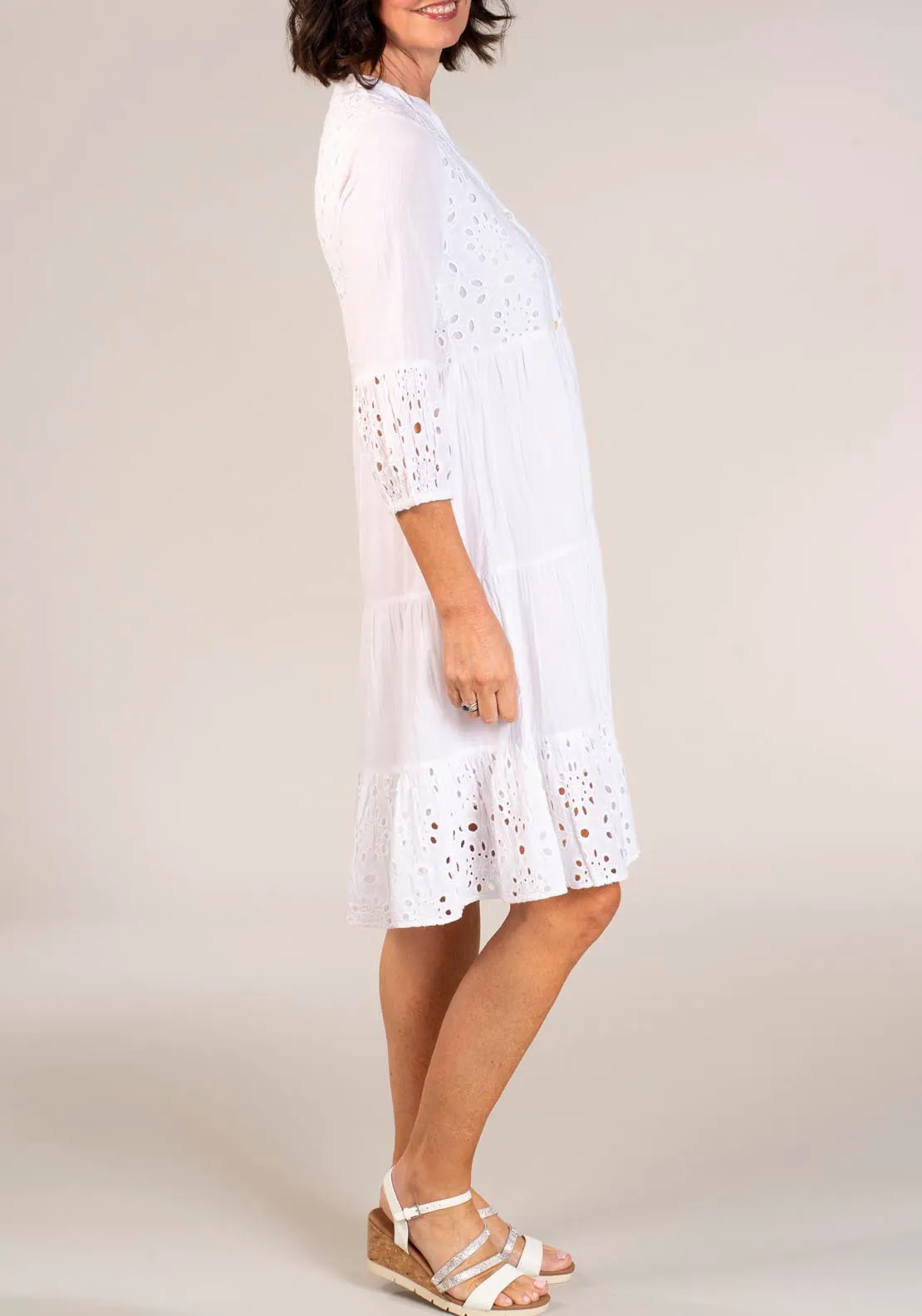 Embroidery Anglaise Dress - White