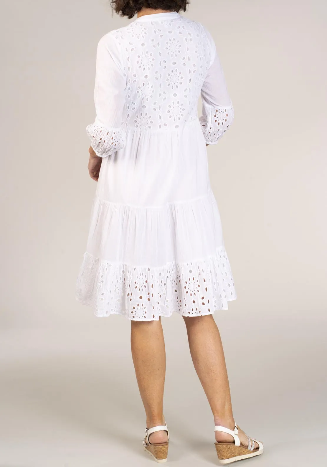 Embroidery Anglaise Dress - White