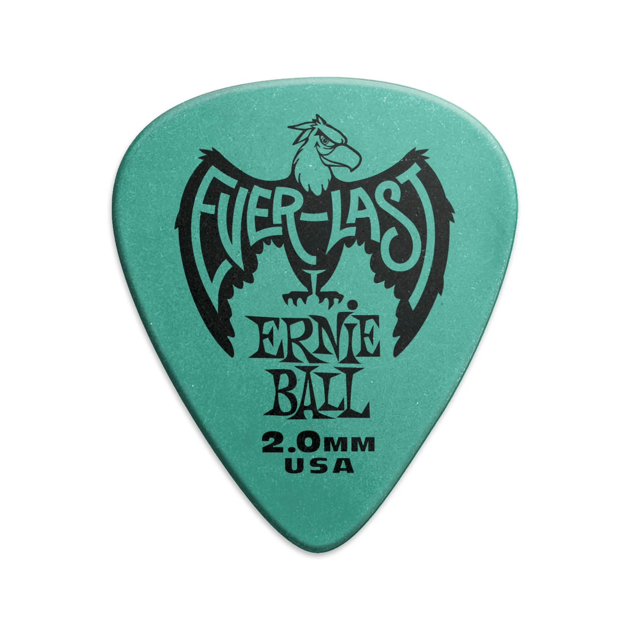Ernie Ball Everlast Delrin 2.0mm Guitar Picks, Teal, 12-pack
