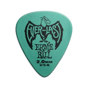 Ernie Ball Everlast Delrin 2.0mm Guitar Picks, Teal, 12-pack