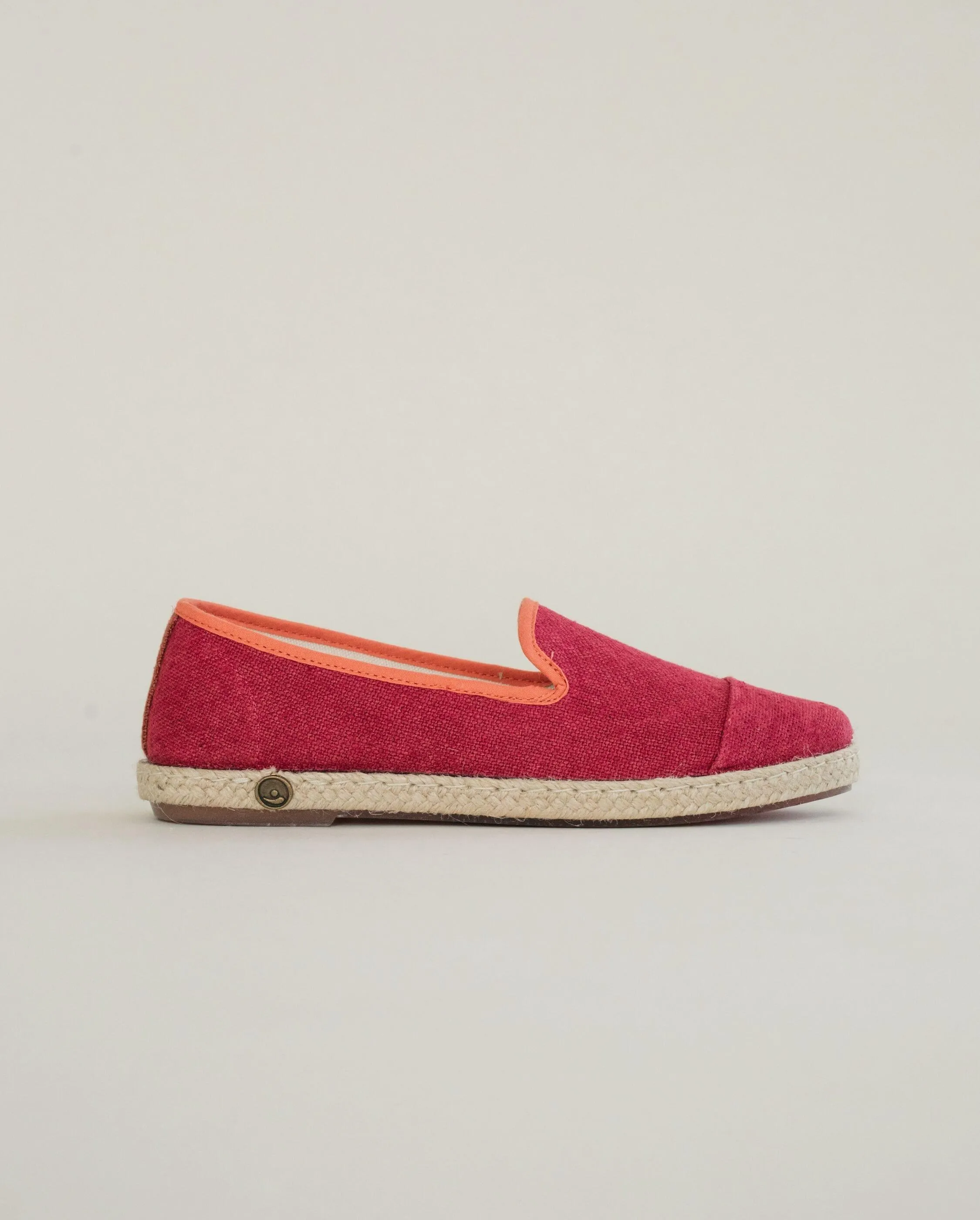 Espadrille femme lin, rose fuschia