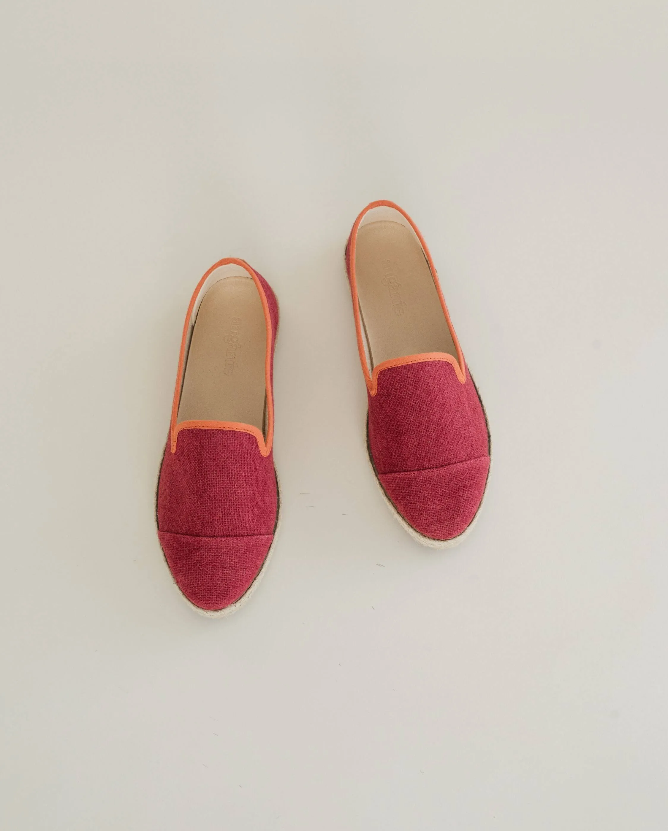 Espadrille femme lin, rose fuschia