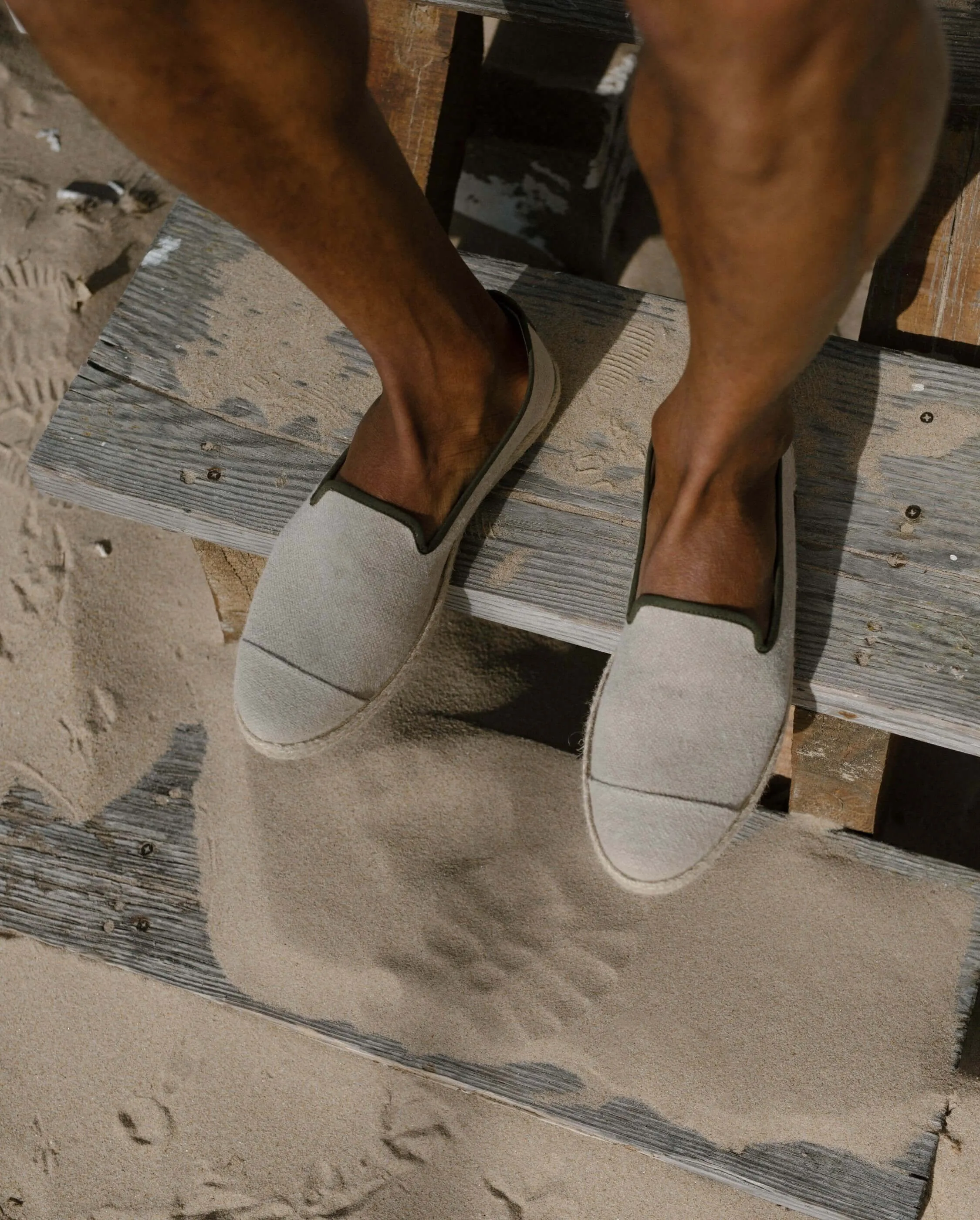 Espadrille homme lin, beige naturel