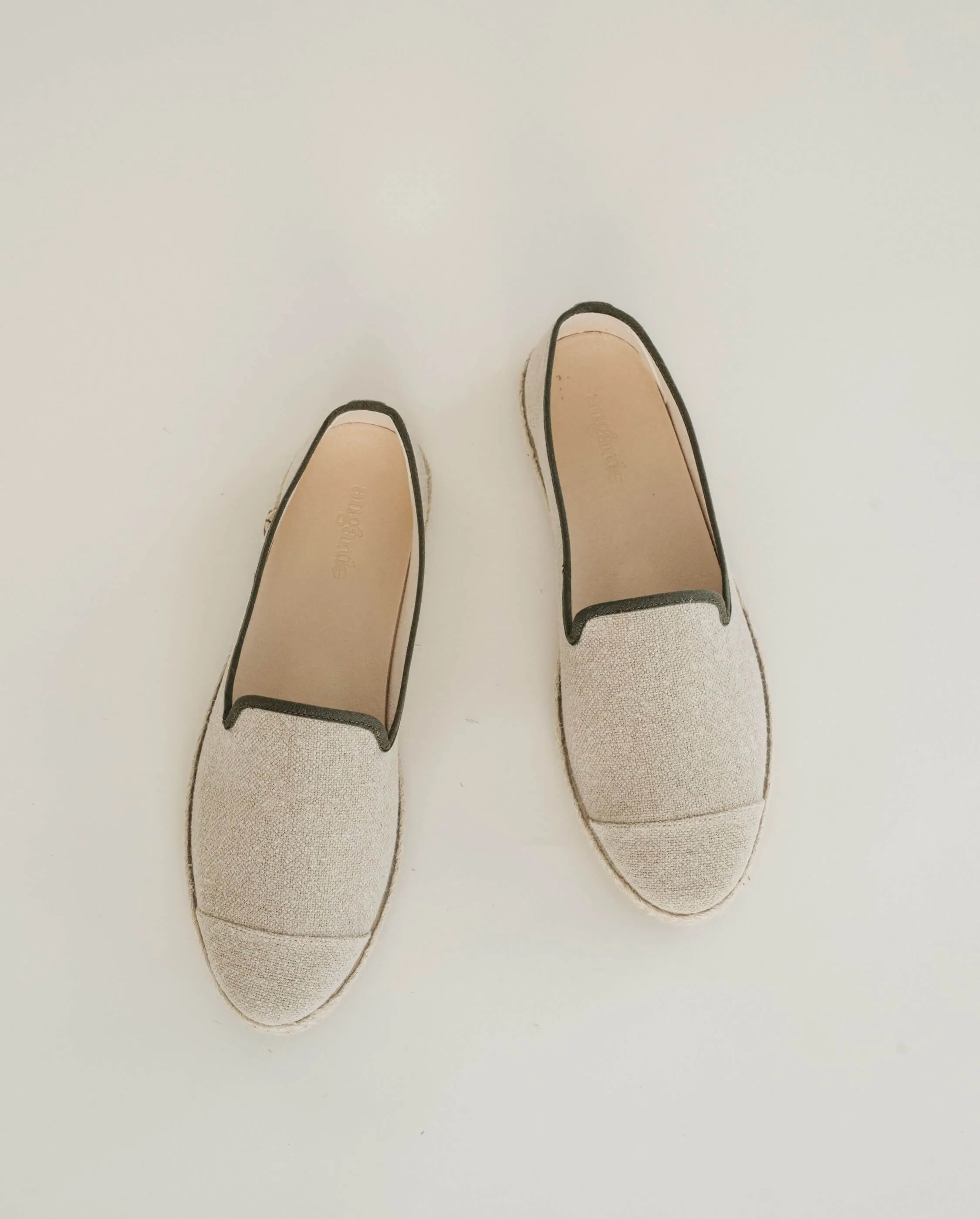 Espadrille homme lin, beige naturel