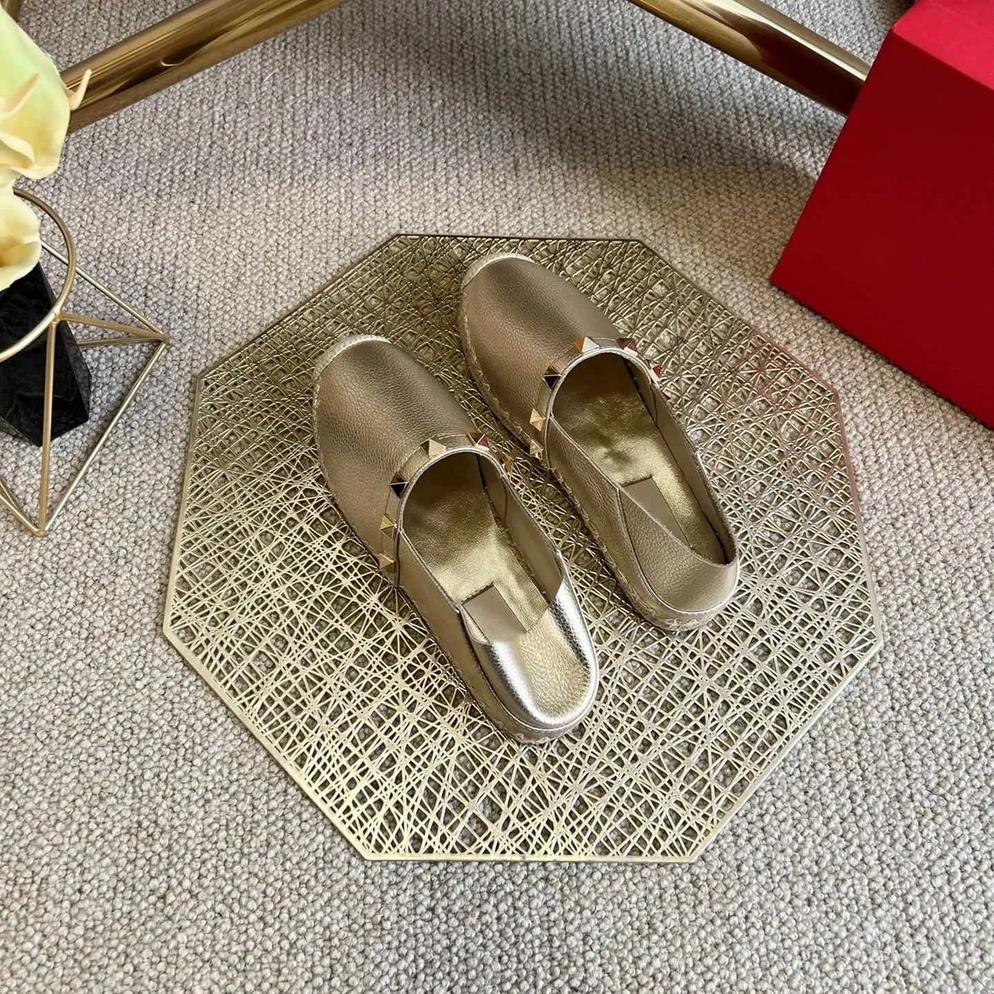 Feria Leather Slip-on Espadrille