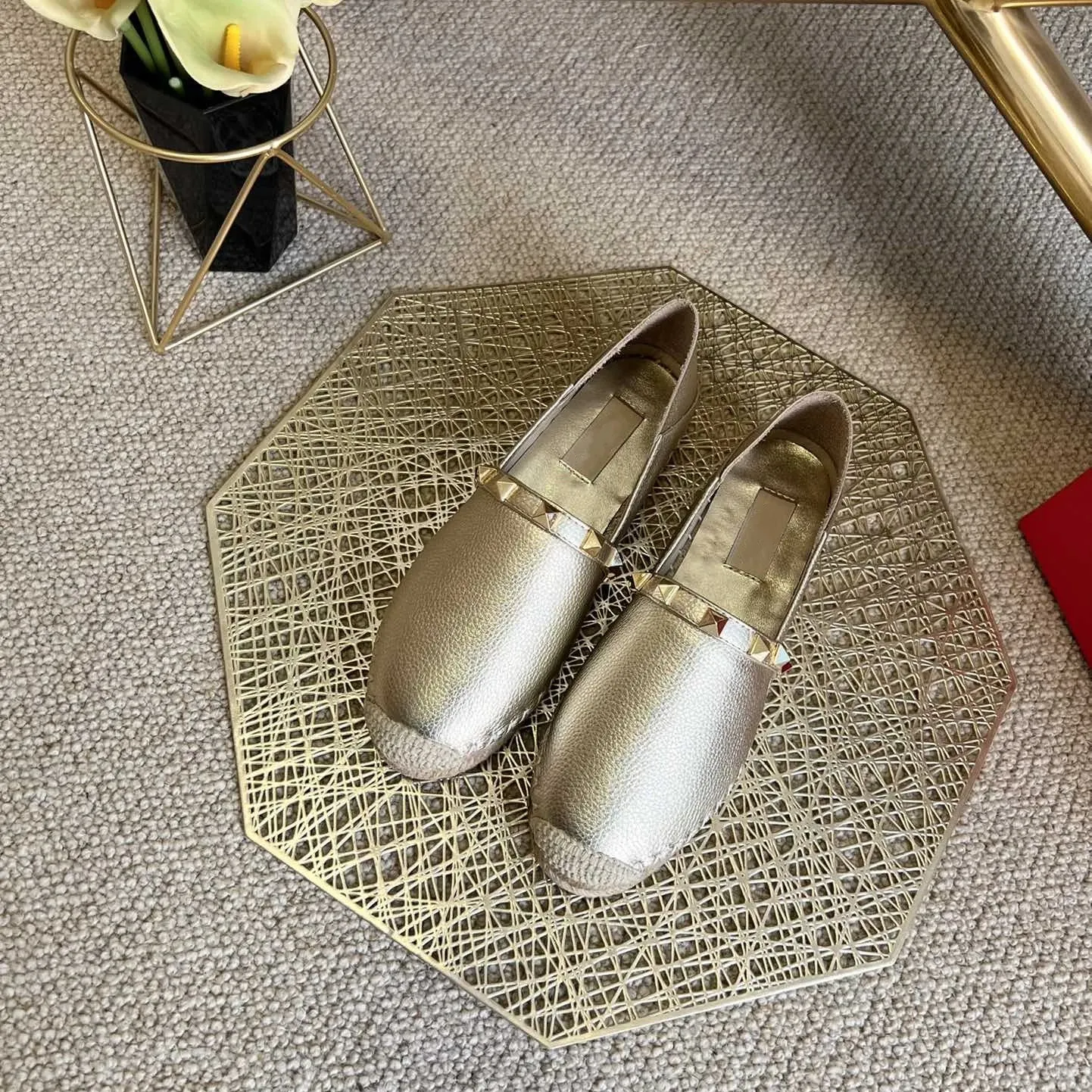 Feria Leather Slip-on Espadrille