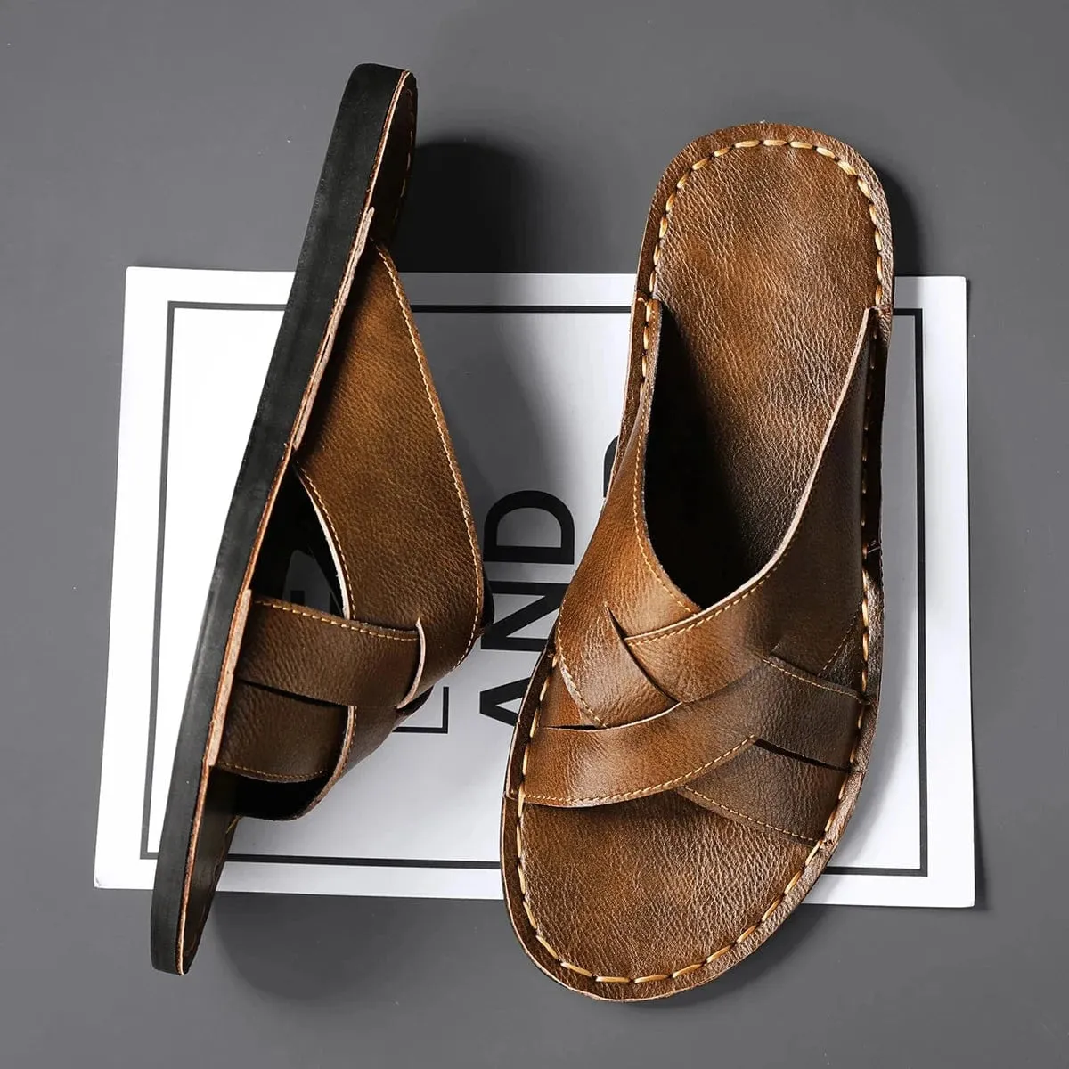 Genuine Leather Beach Slippers