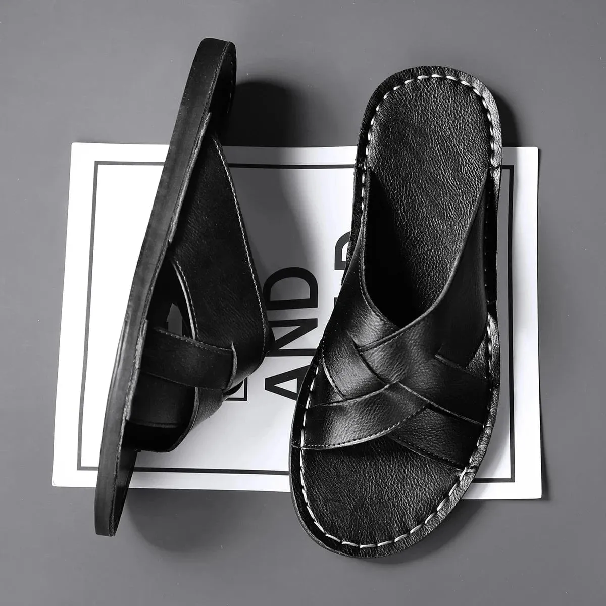 Genuine Leather Beach Slippers
