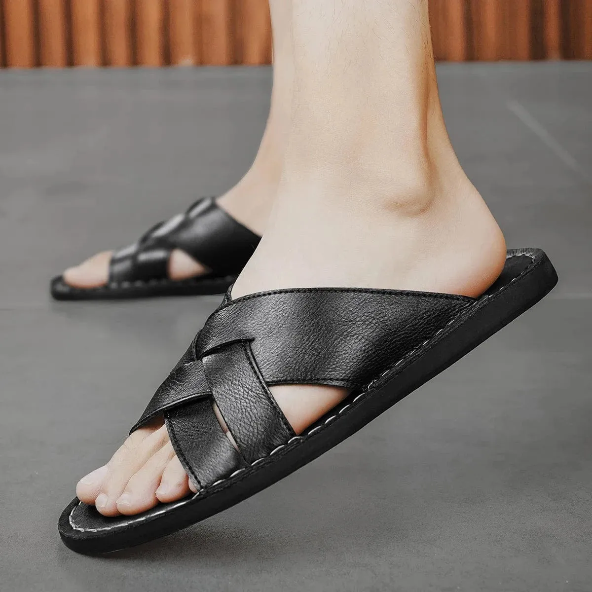 Genuine Leather Beach Slippers