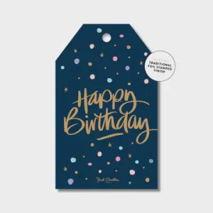 Gift Tag - Navy Confetti