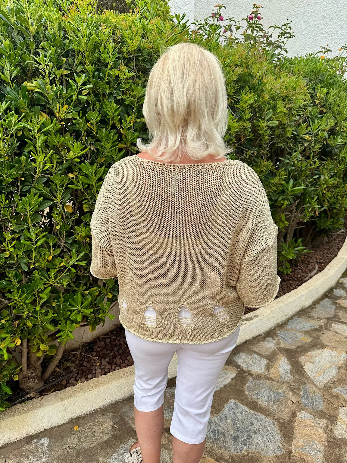 Gold Lurex Knit Top Mavis