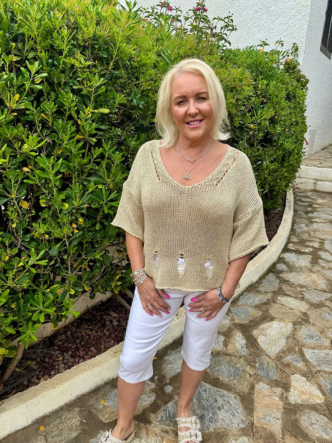 Gold Lurex Knit Top Mavis