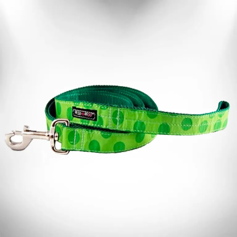 Green Polka Dot Dog Leash