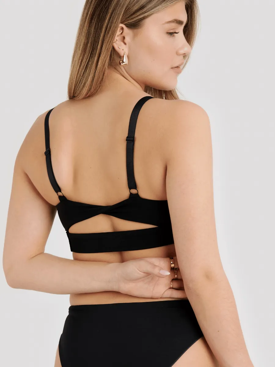 Haut de Bikini avec Dos Torsadé Glory - Noir
