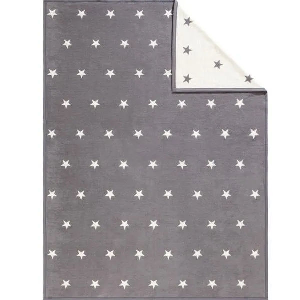 Ibena Atlanta Grey Star Luxury Blanket