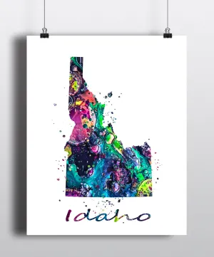 Idaho Map Art Print - Unframed