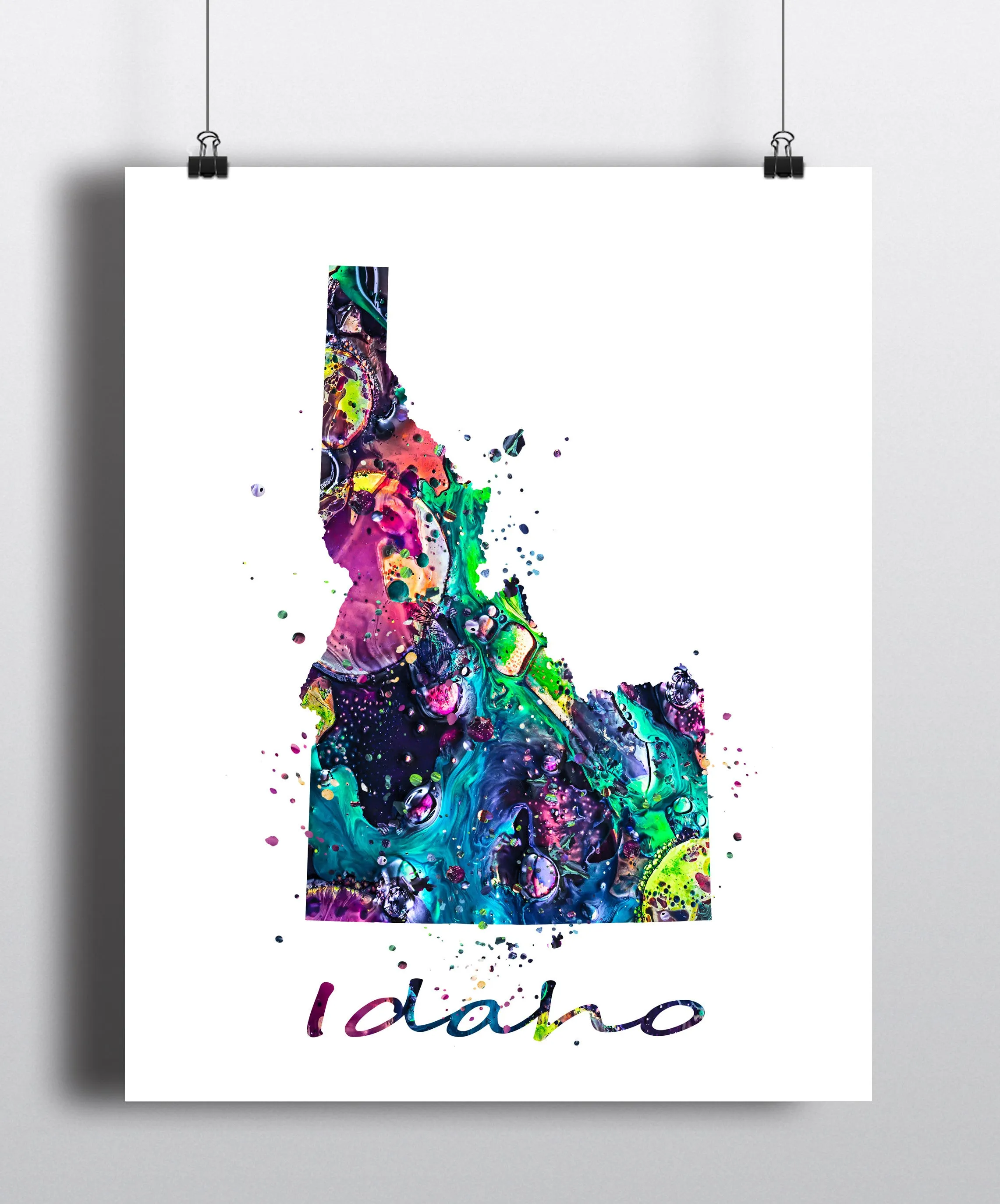 Idaho Map Art Print - Unframed