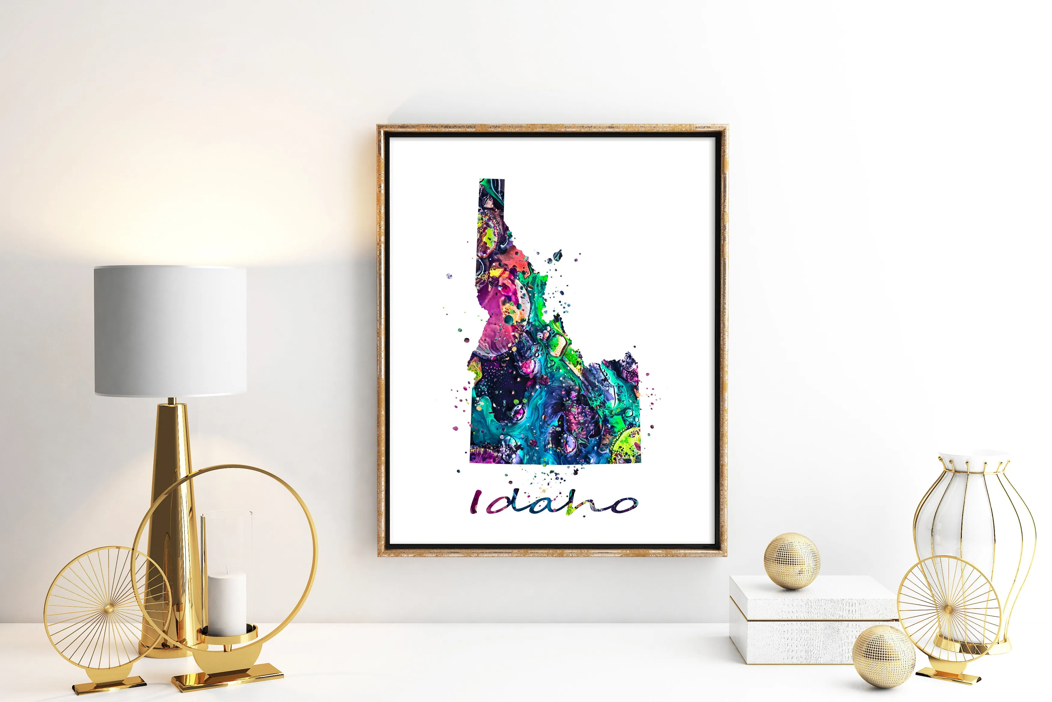 Idaho Map Art Print - Unframed