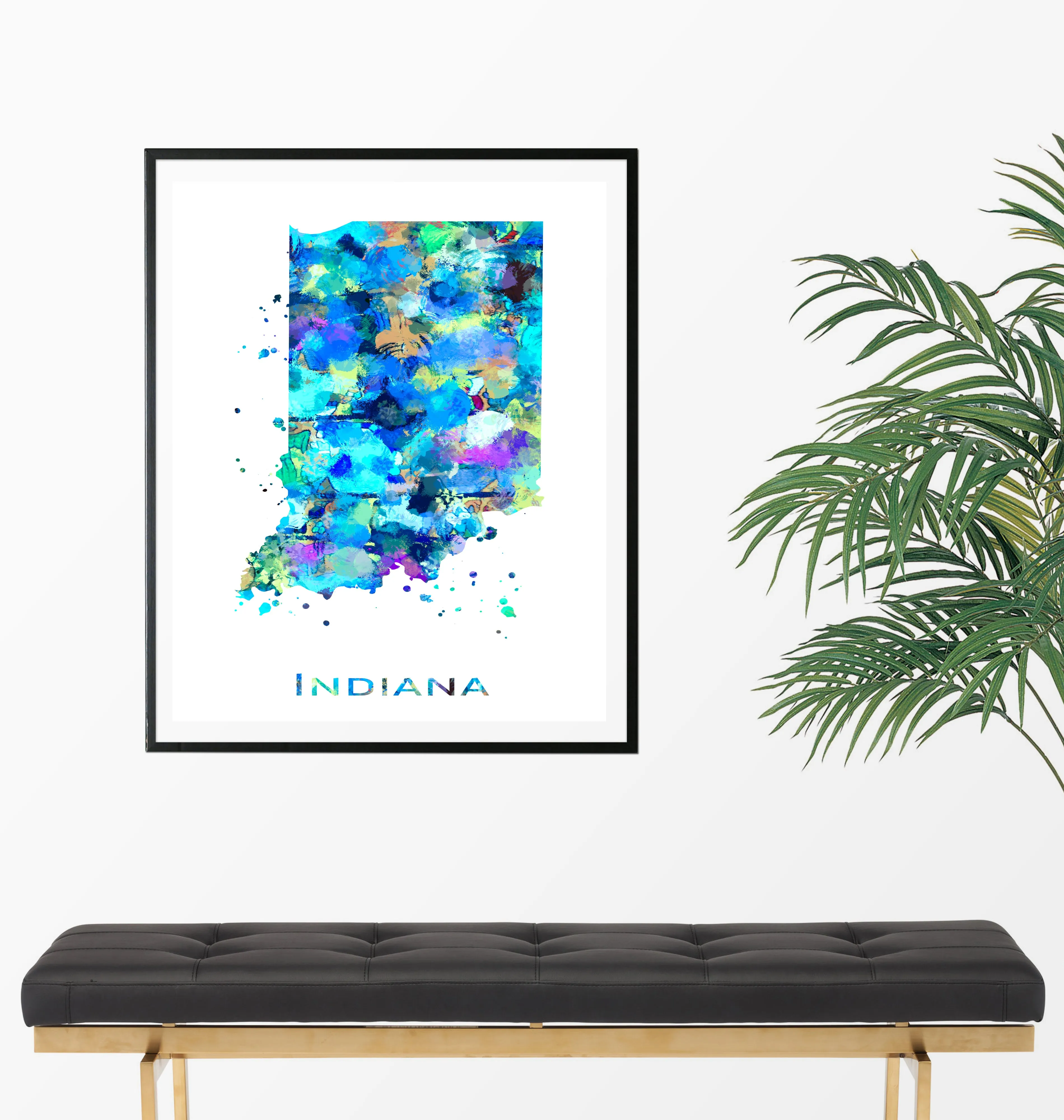 Indiana Map Art Print - Unframed