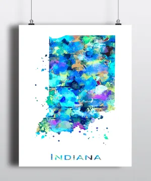 Indiana Map Art Print - Unframed