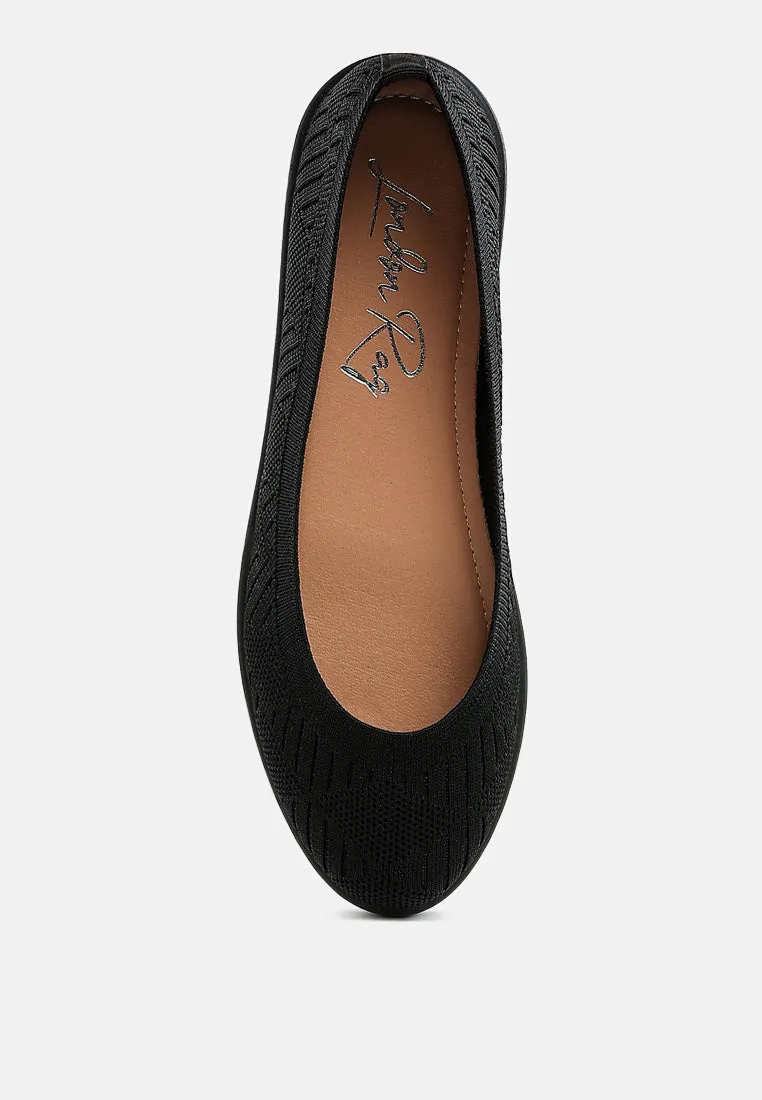 Knitted Flat Ballet Flats By RUW