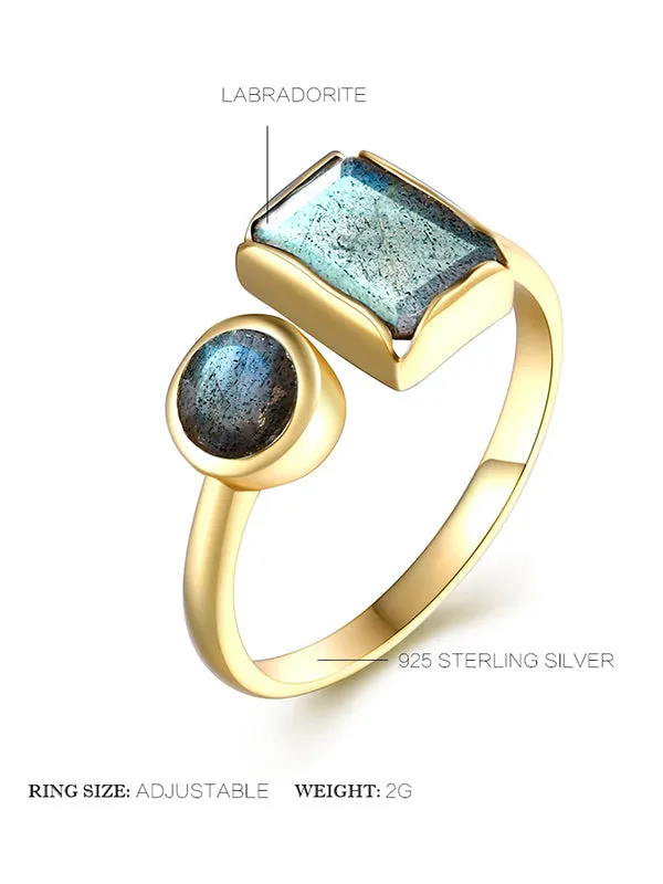 Labradorite Retro Light Luxury Ring