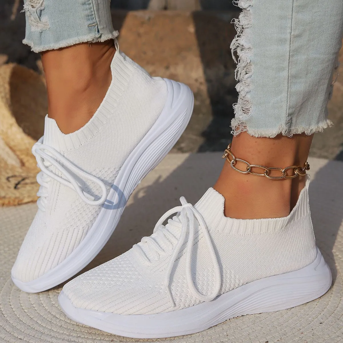 Lace Up Mesh Breathable Athletic