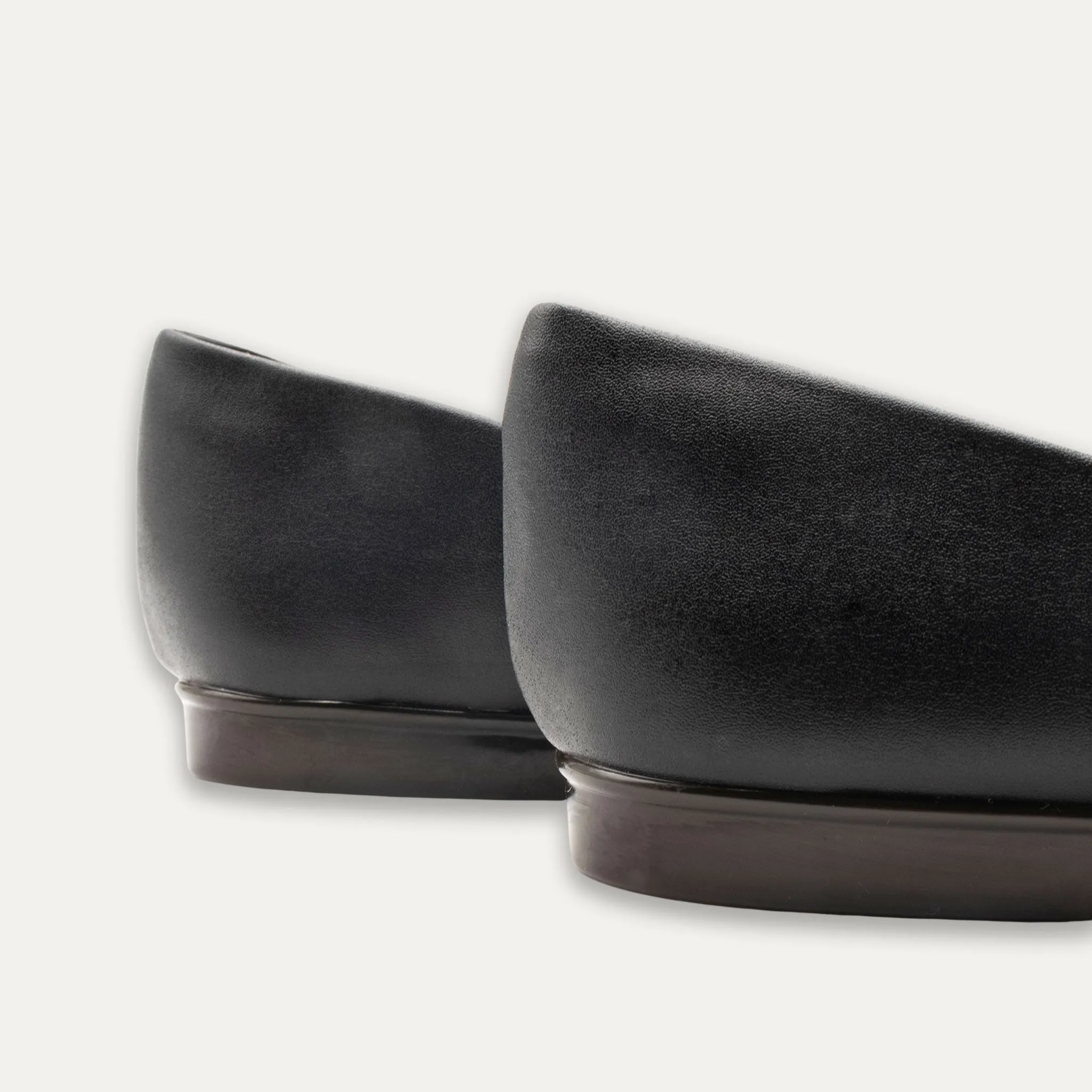 Leticia Heart Black Pointed Toe Flats