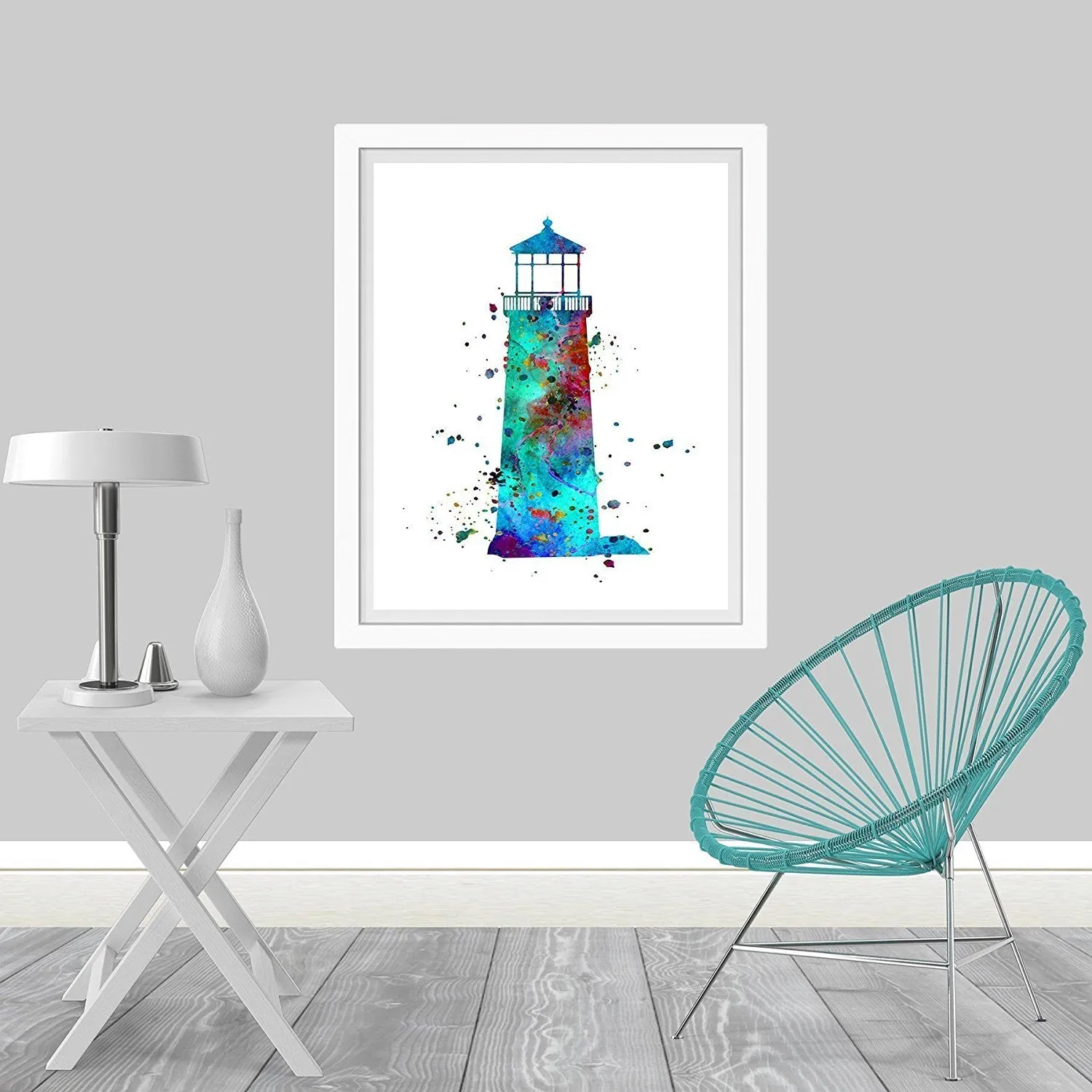 Lighthouse Watercolor Art Print - Unframed