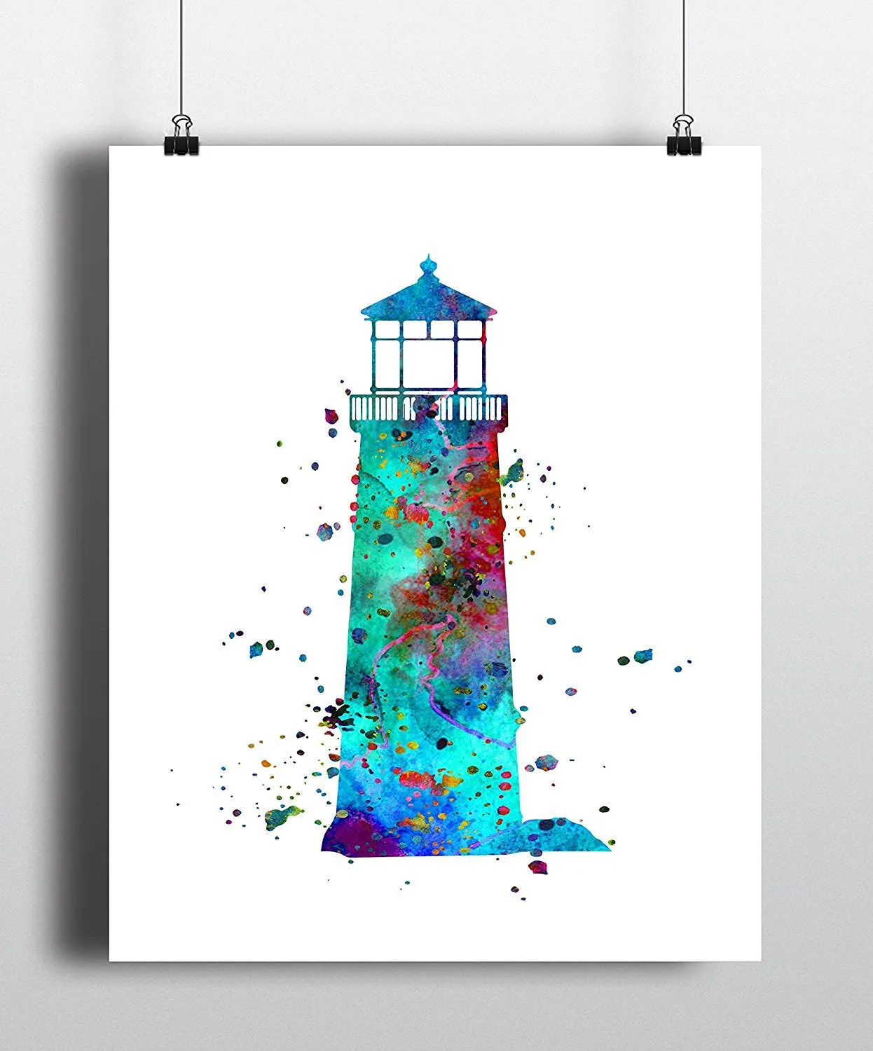 Lighthouse Watercolor Art Print - Unframed
