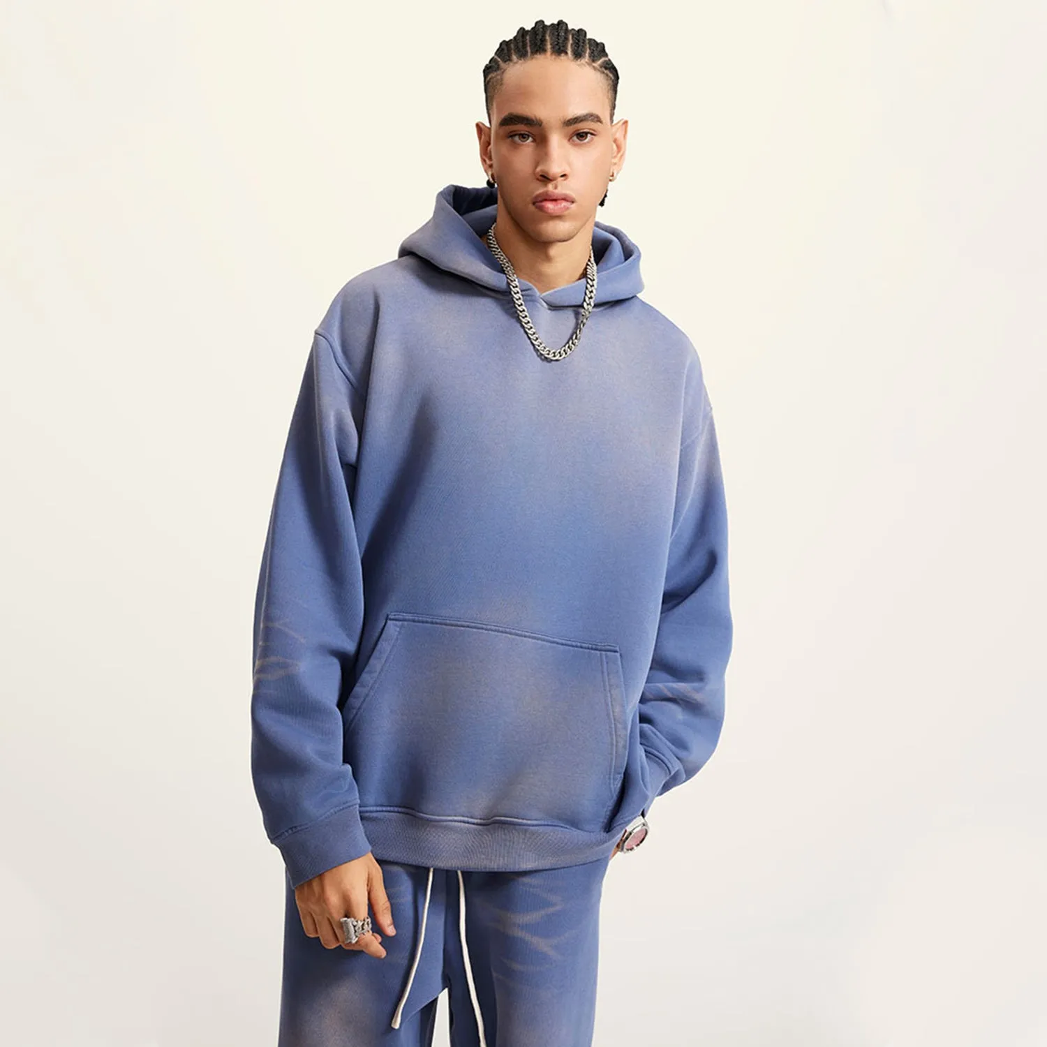 LIKI BRAND STONE WASHED FLEECE HOODIE