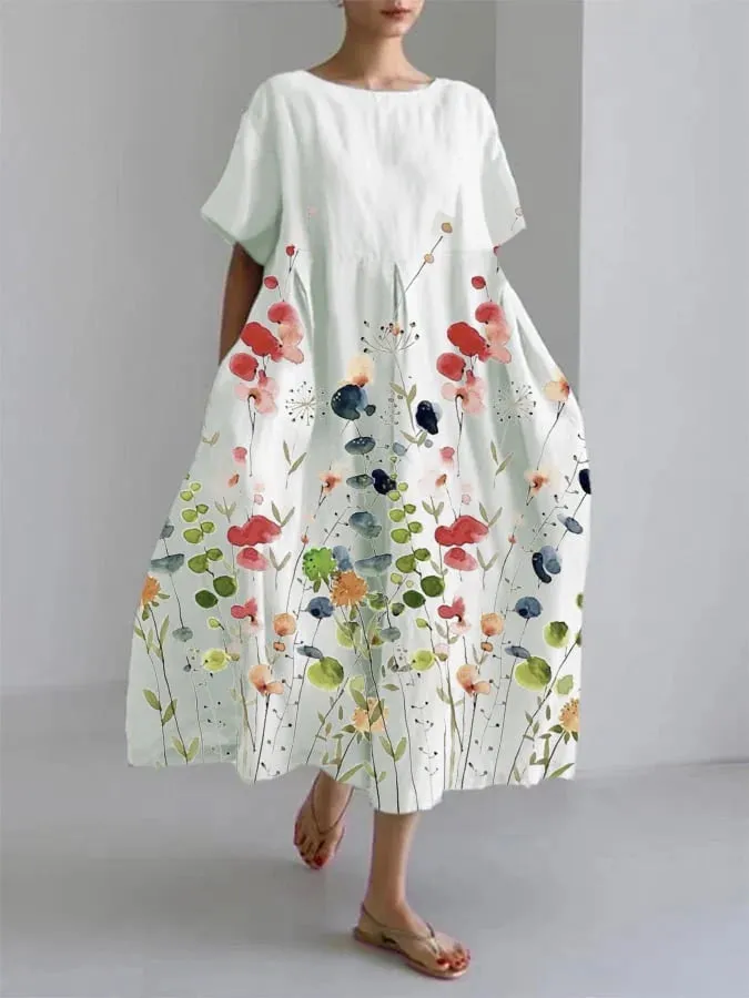 LILIANA | Casual Long Dress with Freedom of Movement and Floral Style for Summer Days