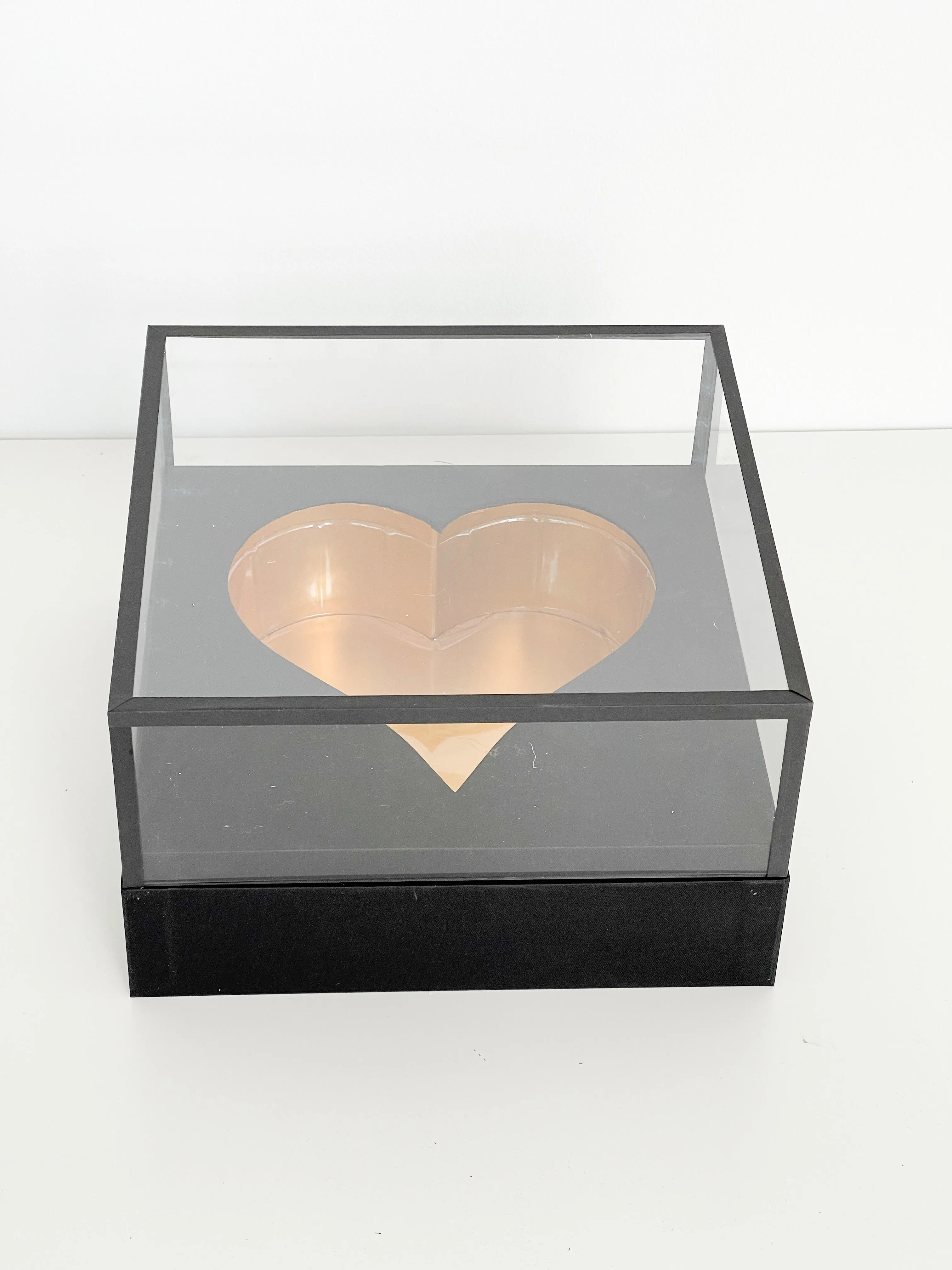 Luxury Acrylic Top Square Flower Box with Heart Cut-Out