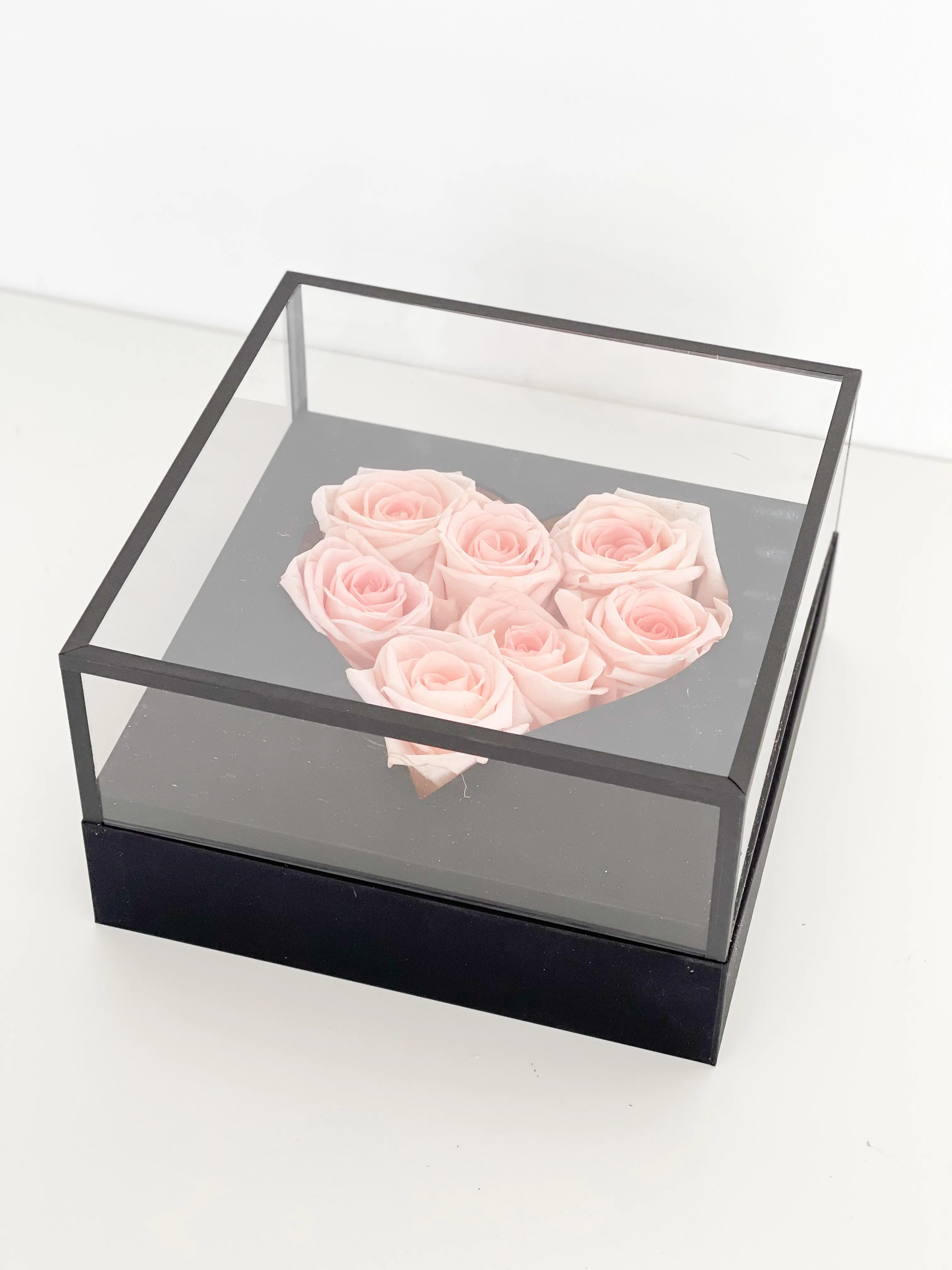 Luxury Acrylic Top Square Flower Box with Heart Cut-Out