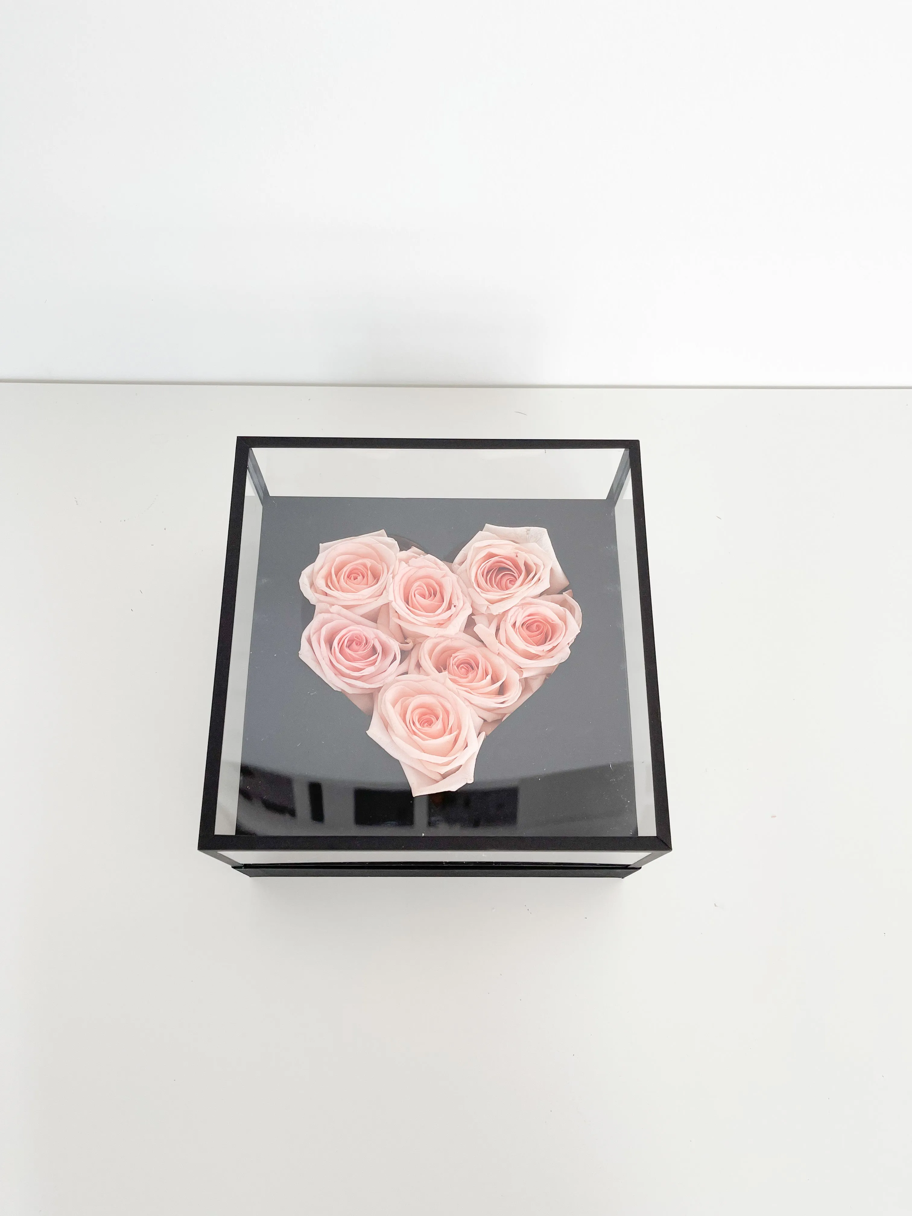 Luxury Acrylic Top Square Flower Box with Heart Cut-Out