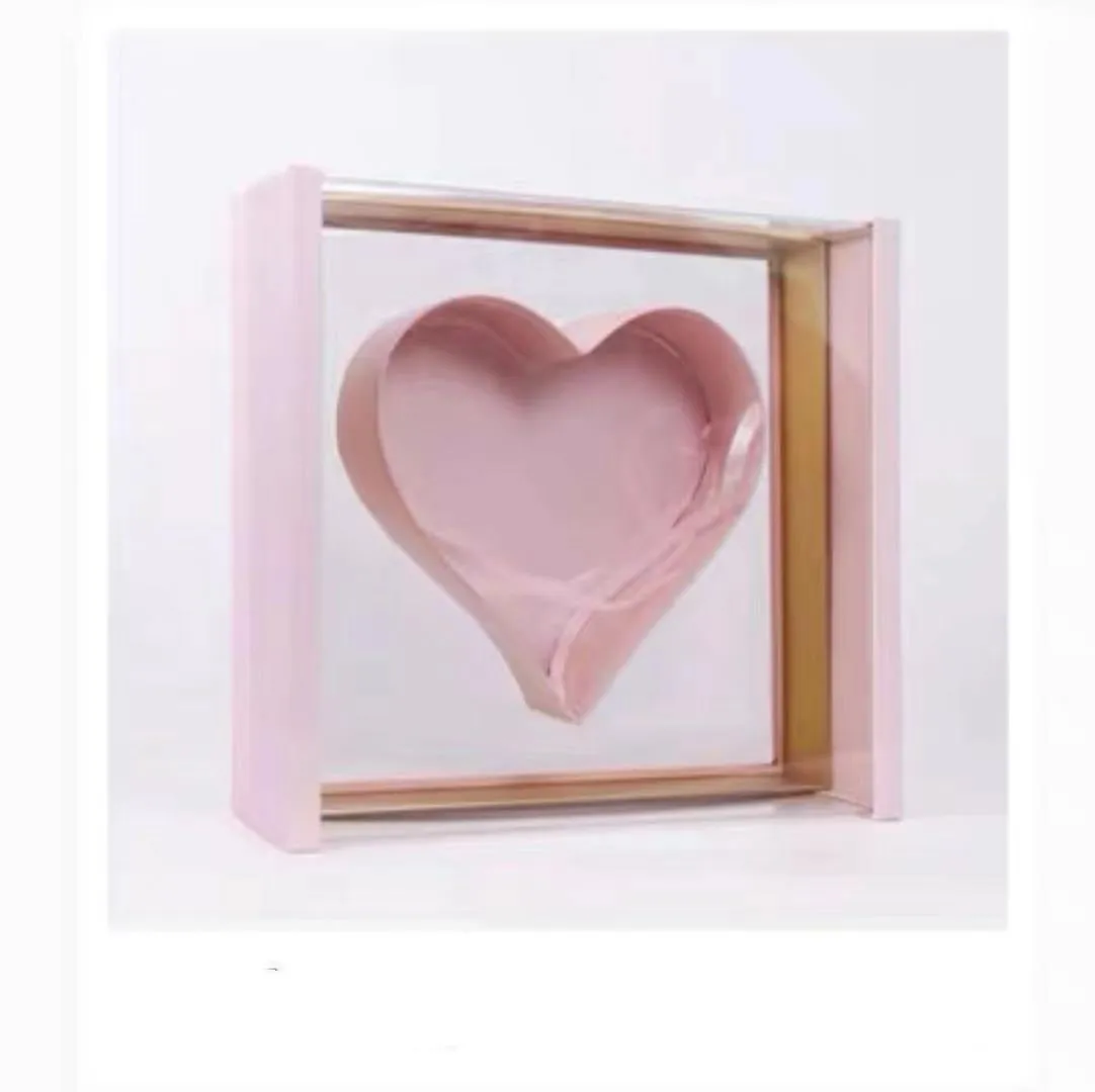 Luxury Acrylic Top Square Flower Box with Heart Cut-Out