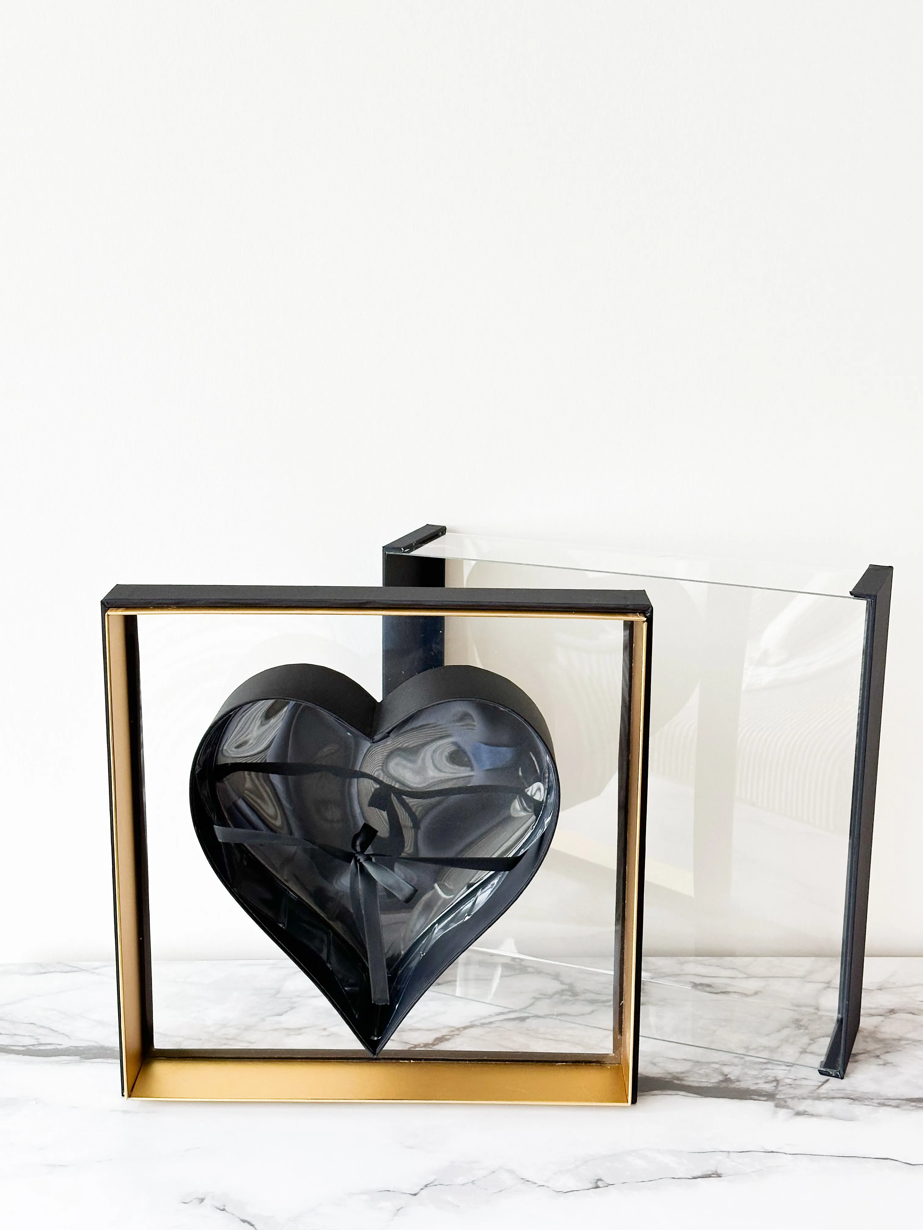Luxury Acrylic Top Square Flower Box with Heart Cut-Out