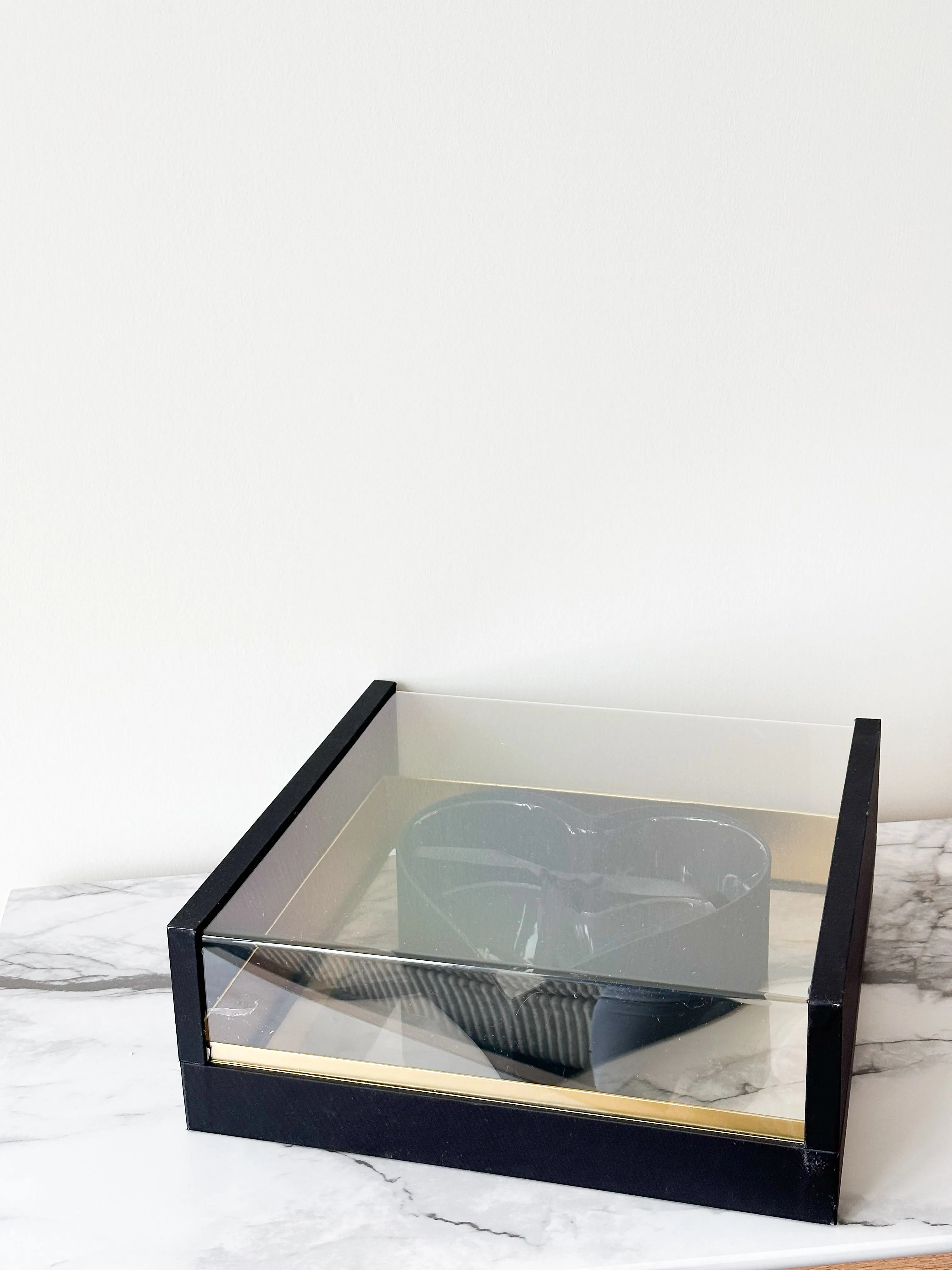 Luxury Acrylic Top Square Flower Box with Heart Cut-Out