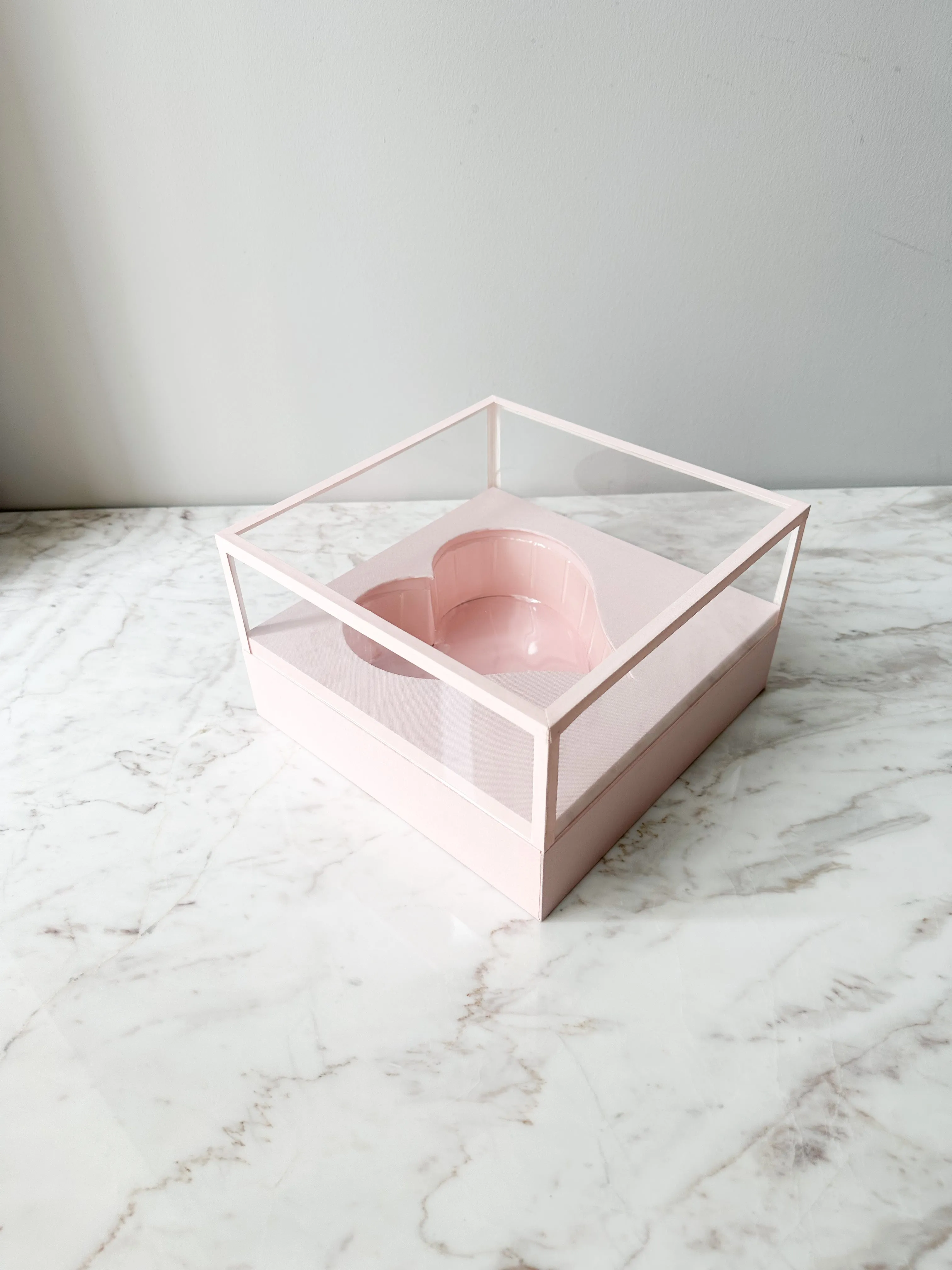 Luxury Acrylic Top Square Flower Box with Heart Cut-Out