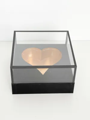 Luxury Acrylic Top Square Flower Box with Heart Cut-Out