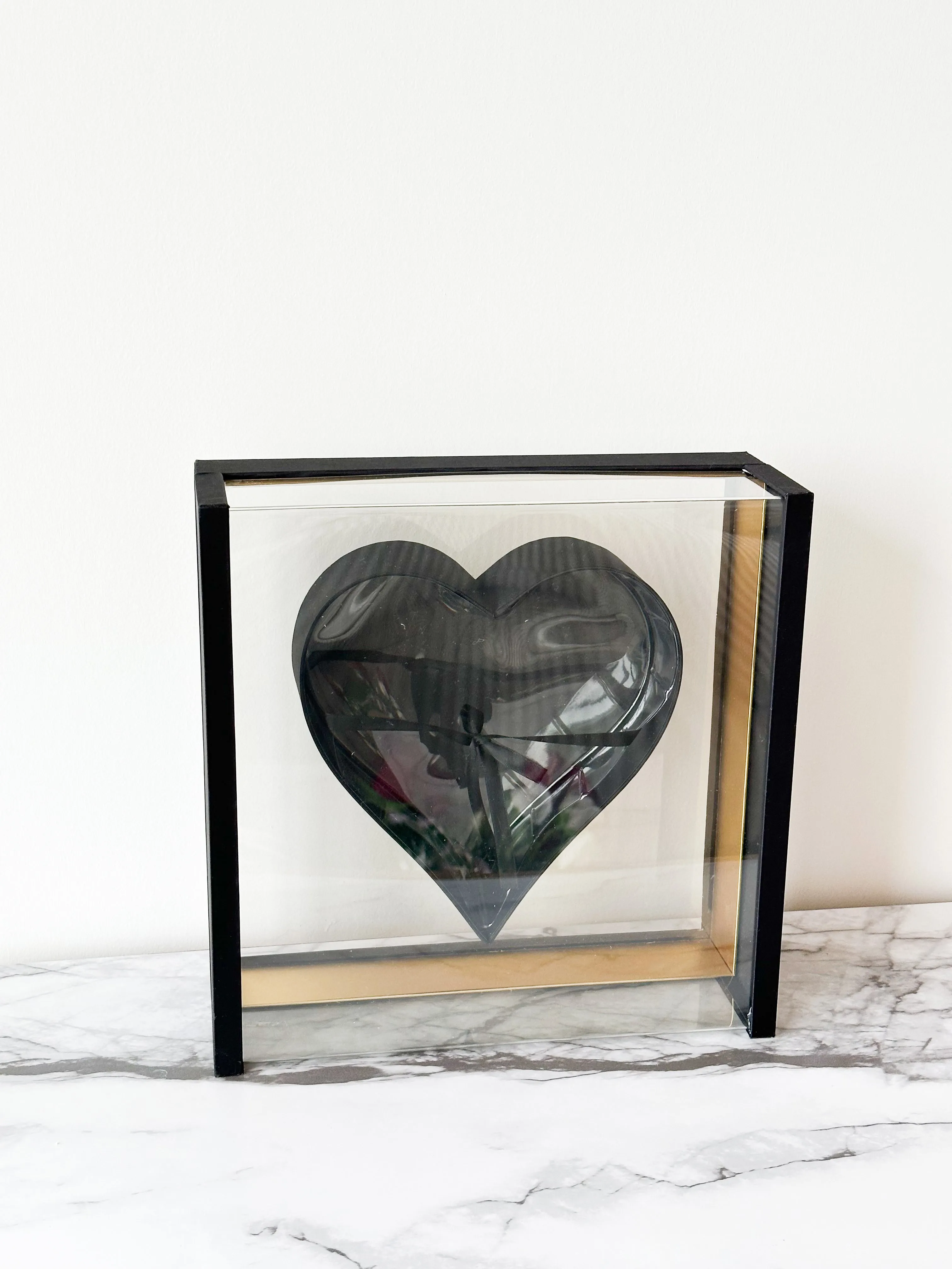 Luxury Acrylic Top Square Flower Box with Heart Cut-Out