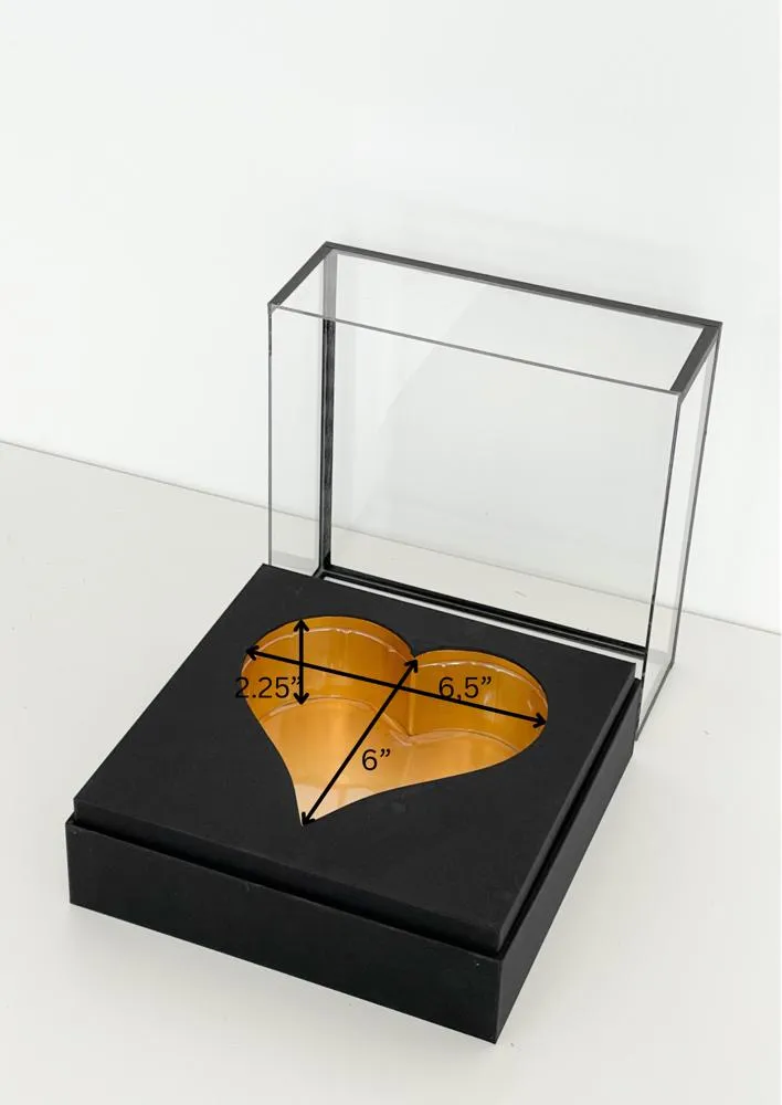 Luxury Acrylic Top Square Flower Box with Heart Cut-Out