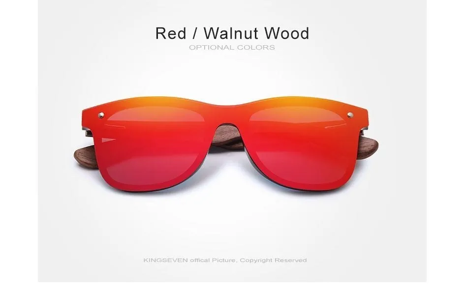Luxury Wood Polarized Mirrored Sunglasses